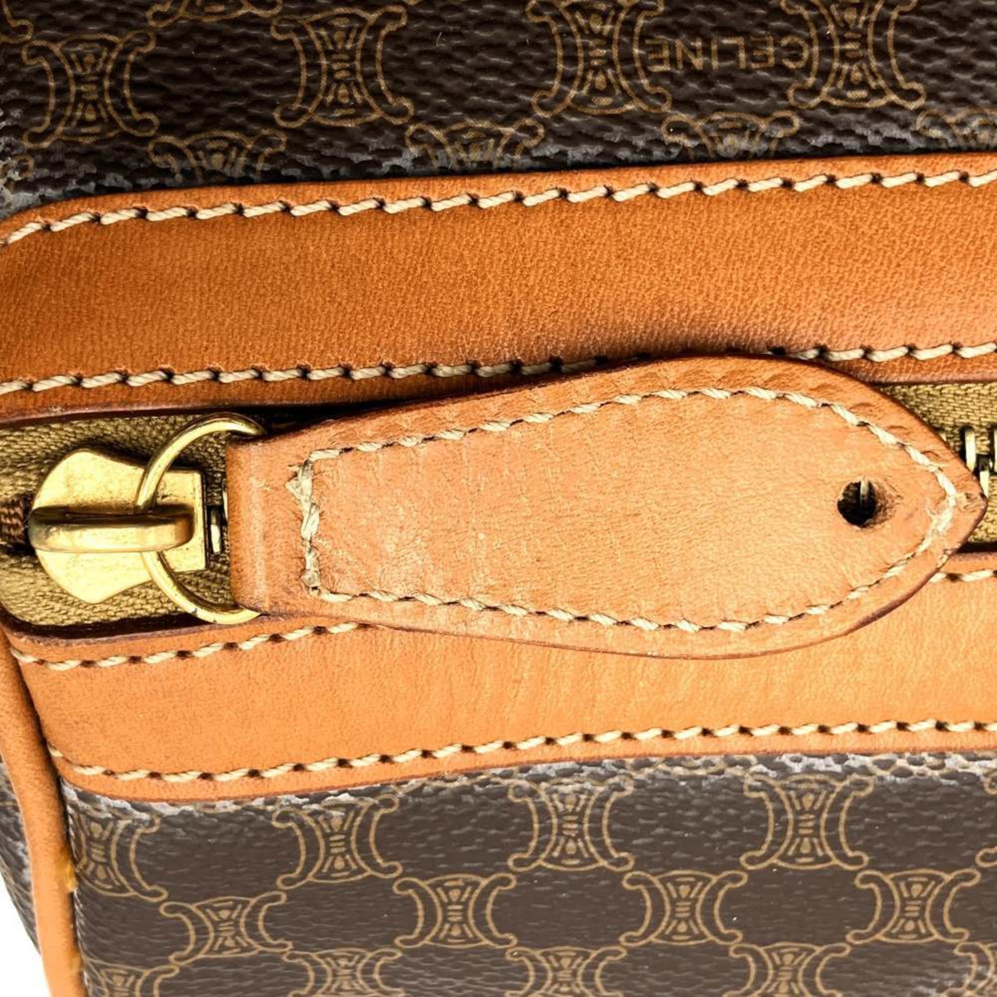 Celine Brown Pvc Leather Boston Bag (Pre-Owned)