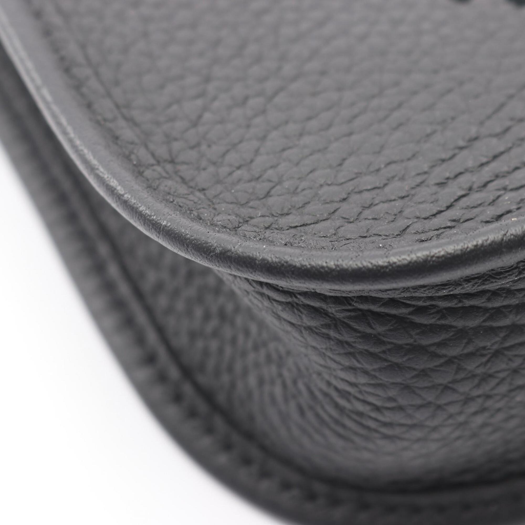 Hermes Mini Black Taurillon Clemence Leather Leather Handbag Shoulder Bag (Pre-Owned)