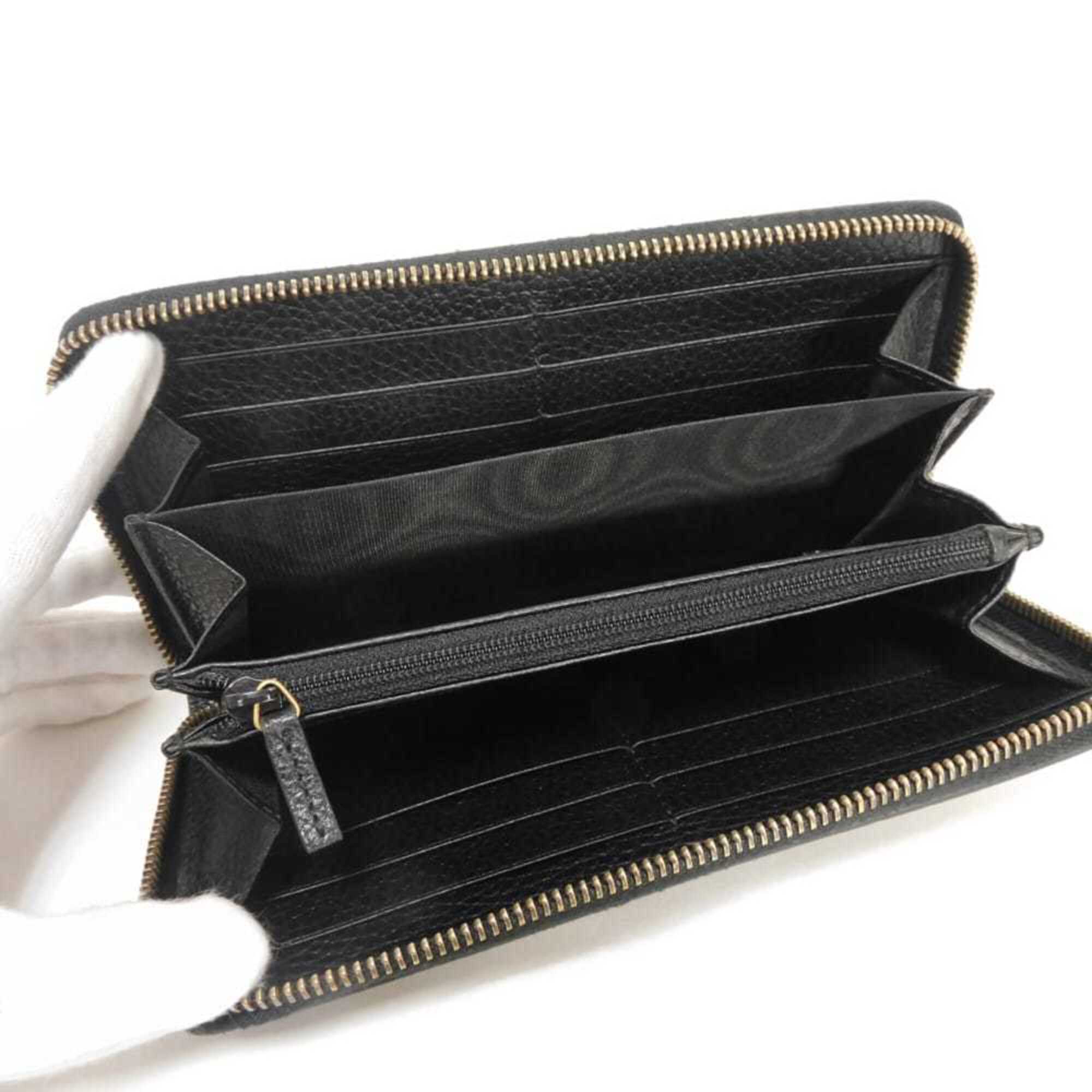 Gucci Black Leather Long Wallet (Bi-Fold) (Pre-Owned)