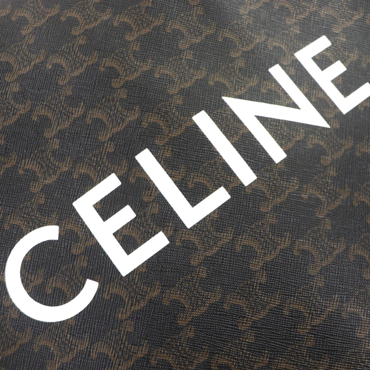 Celine Dark Brown Canvas Leather Tote Bag (Pre-Owned)