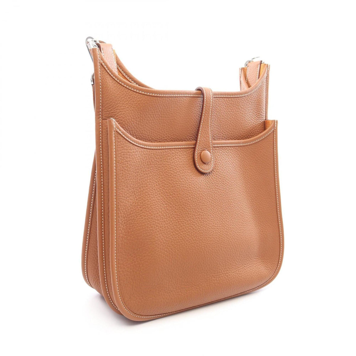 Hermes Brown Gold Taurillon Clemence Leather Leather Handbag Shoulder Bag (Pre-Owned)
