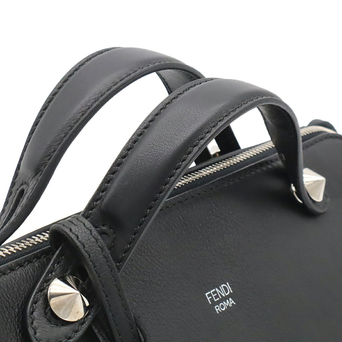 Fendi By The Way Black Leather Handbag Shoulder Bag (Pre-Owned)