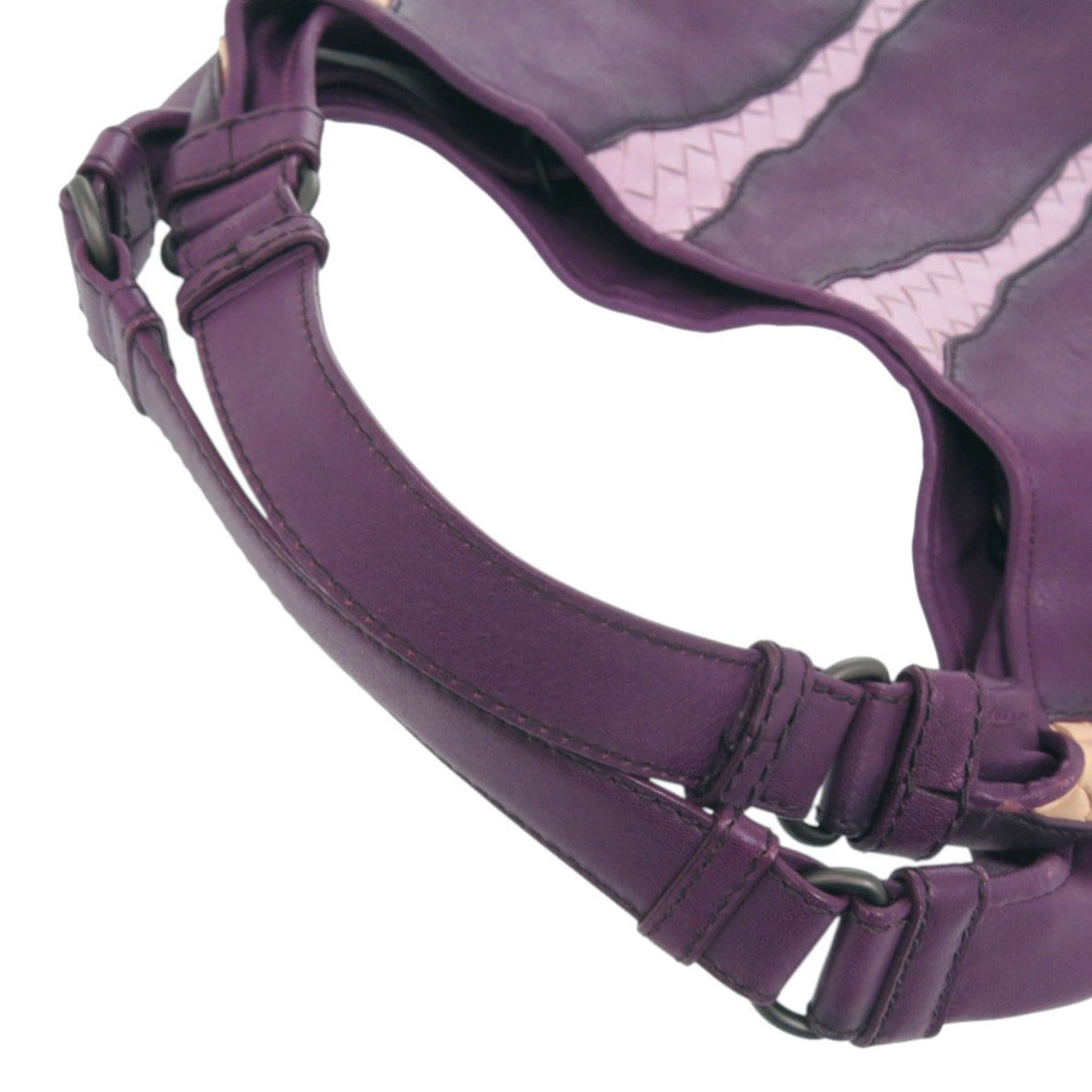 Bottega Veneta Black Purple Leather Handbag (Pre-Owned)