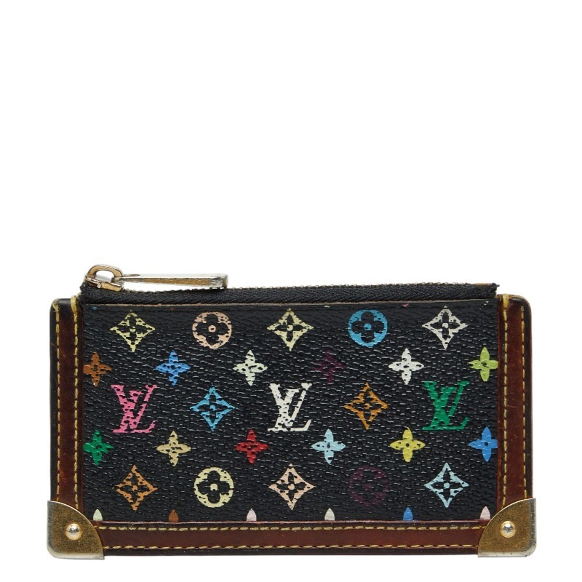 Louis Vuitton Black Multi-Color Pvc Leather Coin Purse/Coin Case (Pre-Owned)