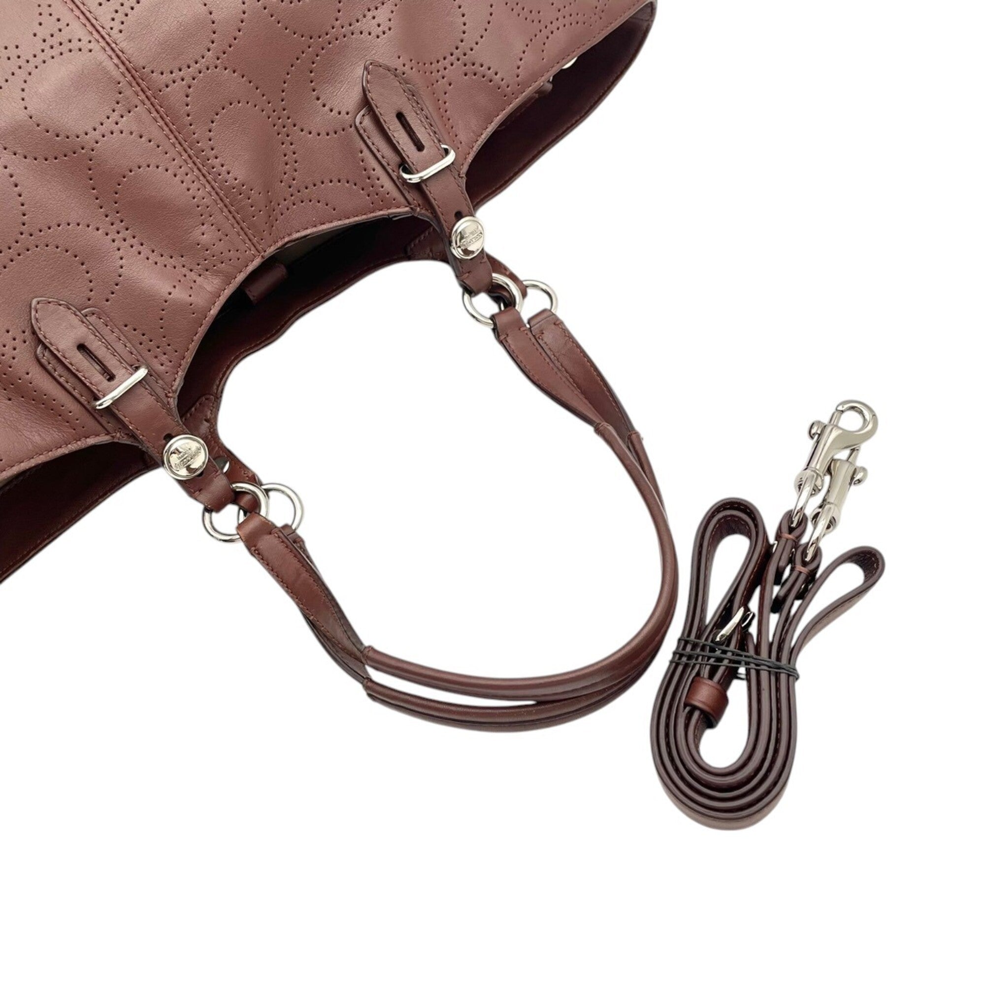 Coach Brown Leather Handbag Shoulder Bag Tote Bag (Pre-Owned)