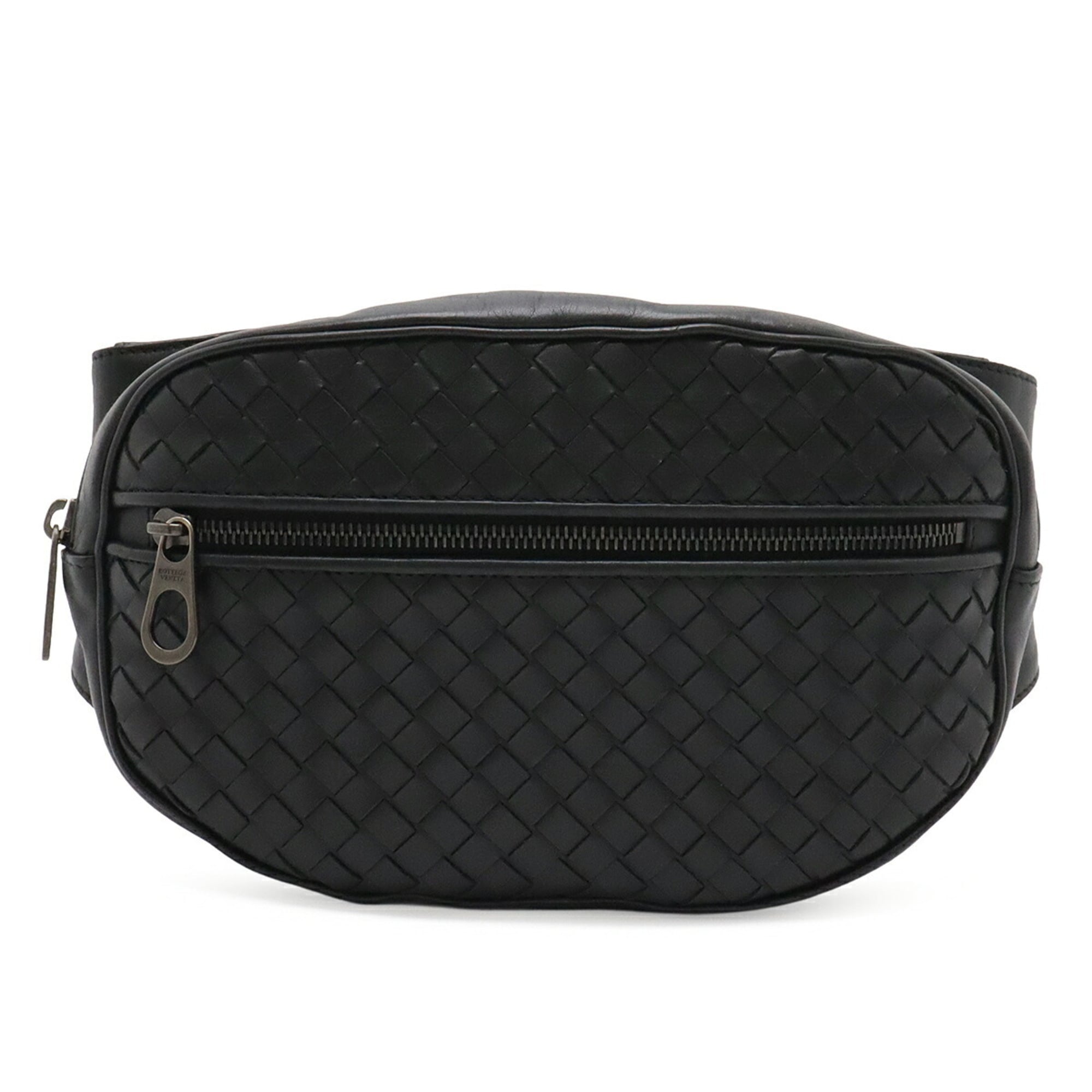 Bottega Veneta Intrecciato Black Leather Sling Bag (Pre-Owned)