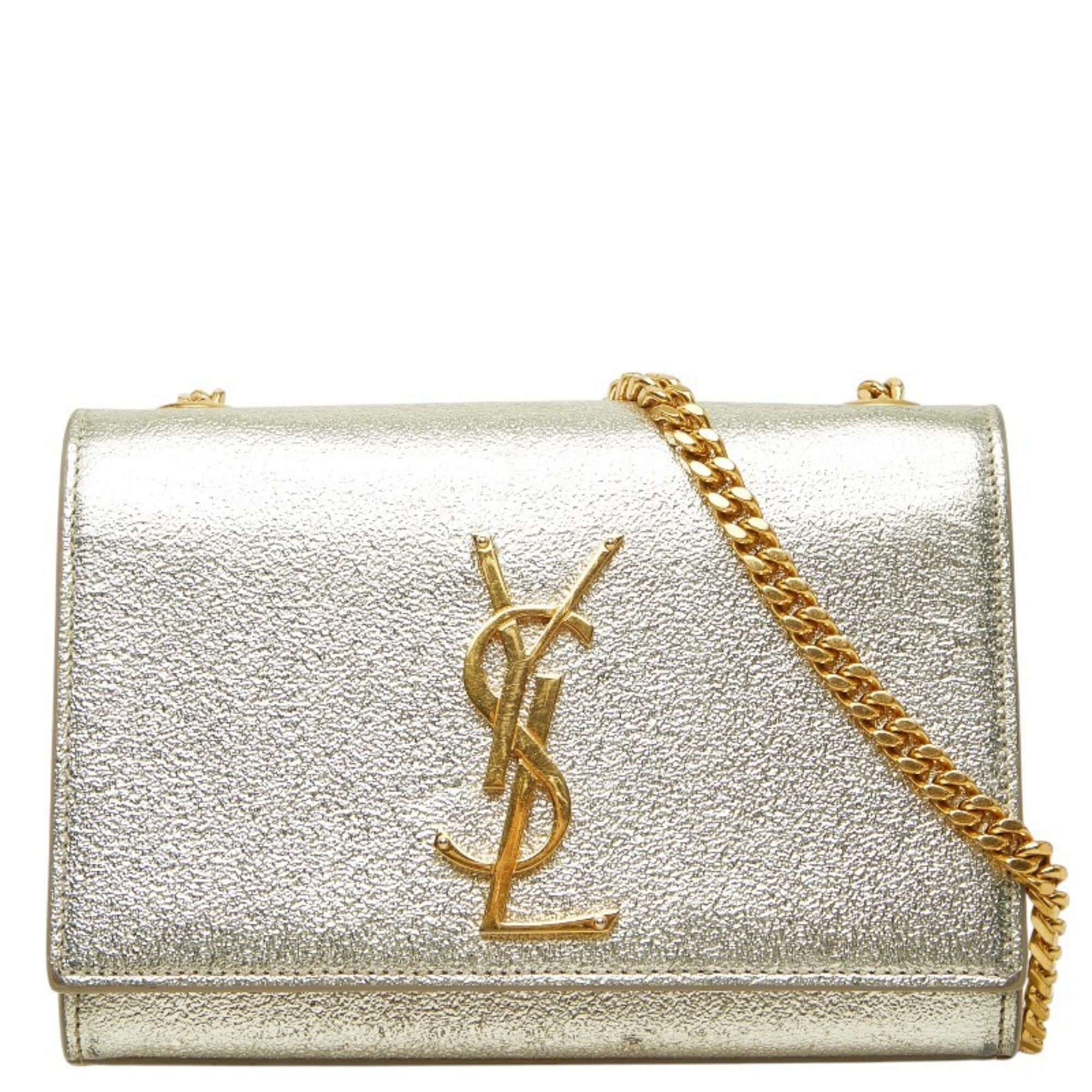 Saint Laurent Gold Leather Shoulder Bag (Pre-Owned)