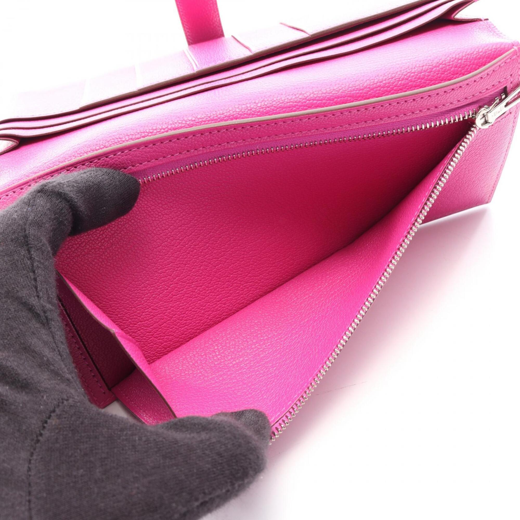 Hermes Pink Chevre Leather Long Wallet (Bi-Fold) (Pre-Owned)