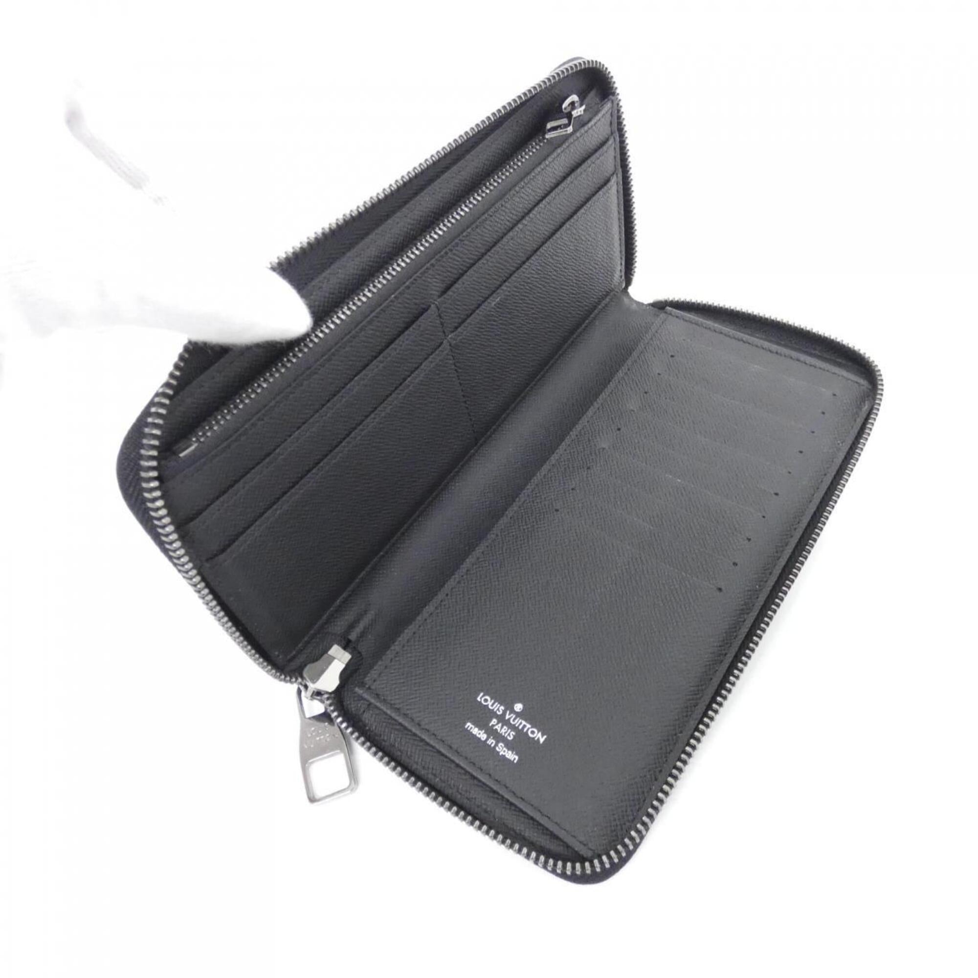 Louis Vuitton Black Coated Canvas Long Wallet (Bi-Fold) (Pre-Owned)