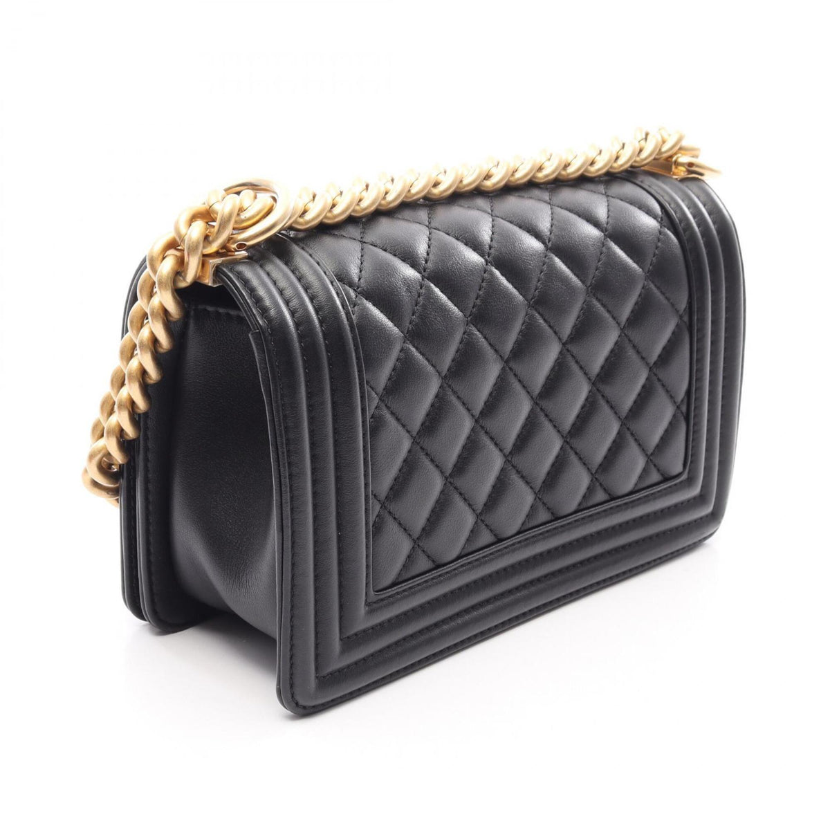 Chanel Black Leather Handbag Shoulder Bag (Pre-Owned)