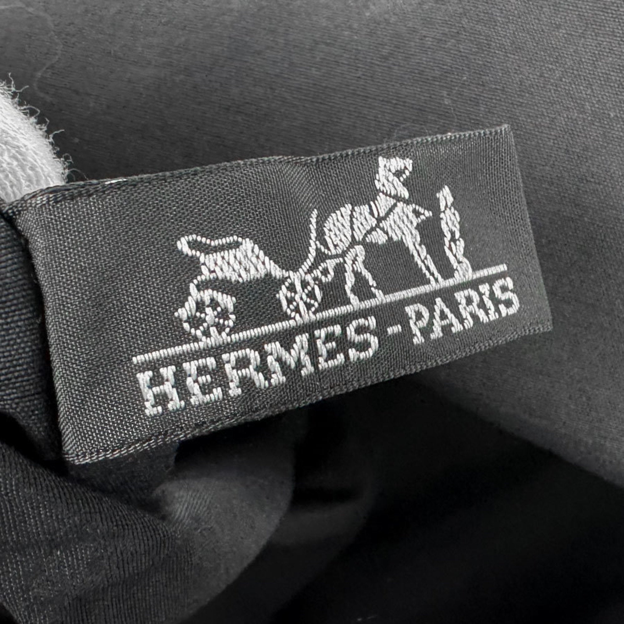 Hermes Black Gray Cotton Briefcase Handbag (Pre-Owned)
