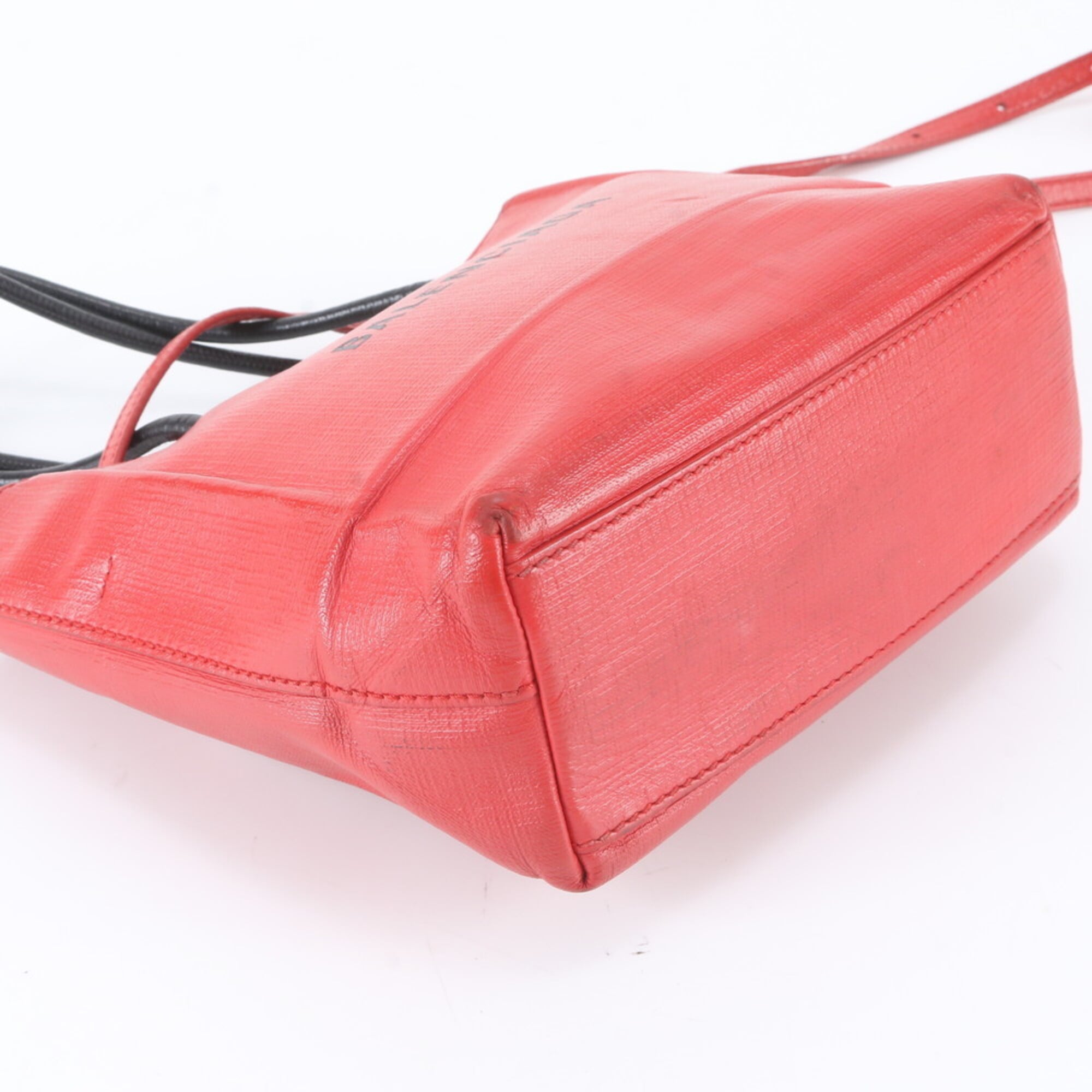 Balenciaga Red Color Leather Handbag Shoulder Bag Tote Bag (Pre-Owned)