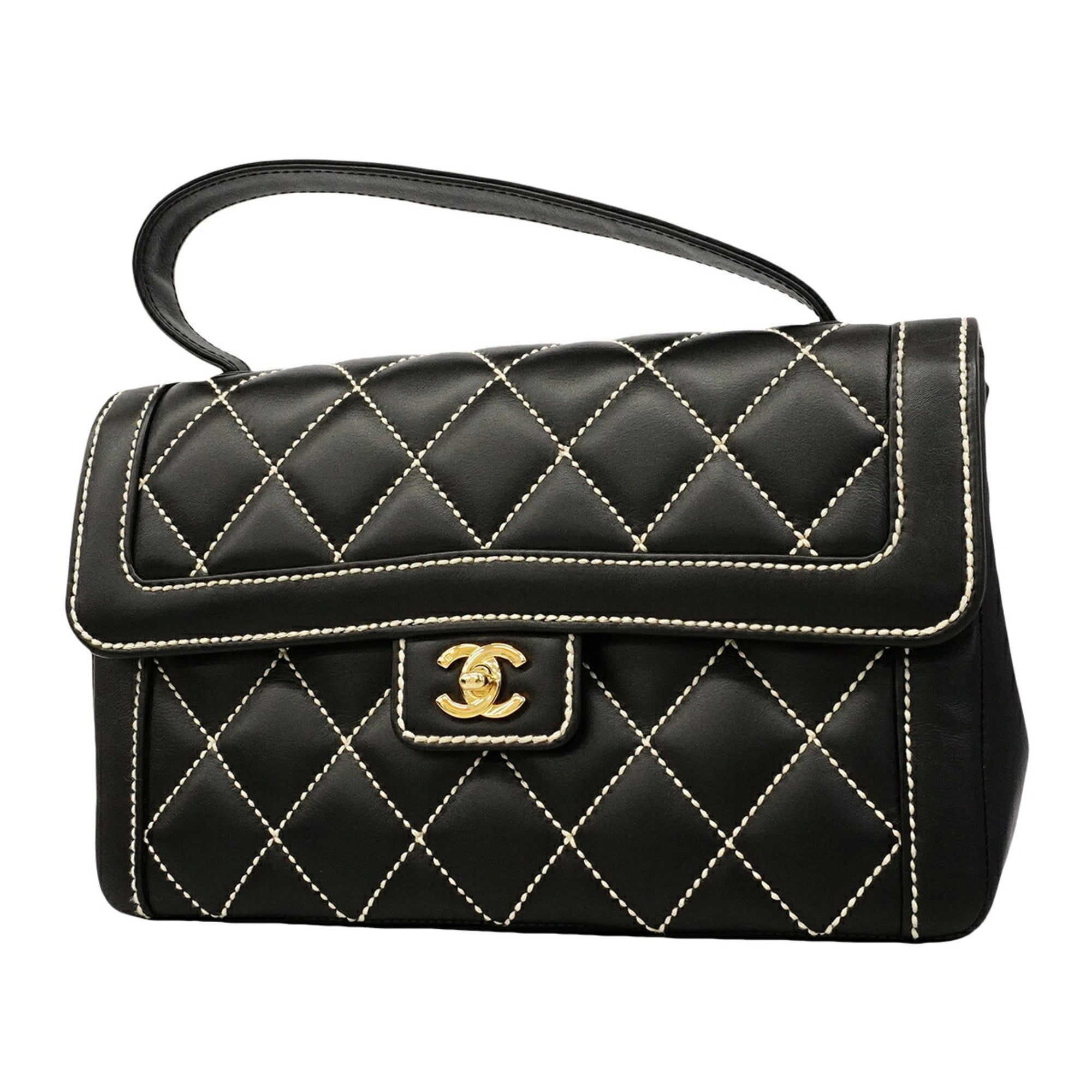 Chanel Black Leather Handbag (Pre-Owned)