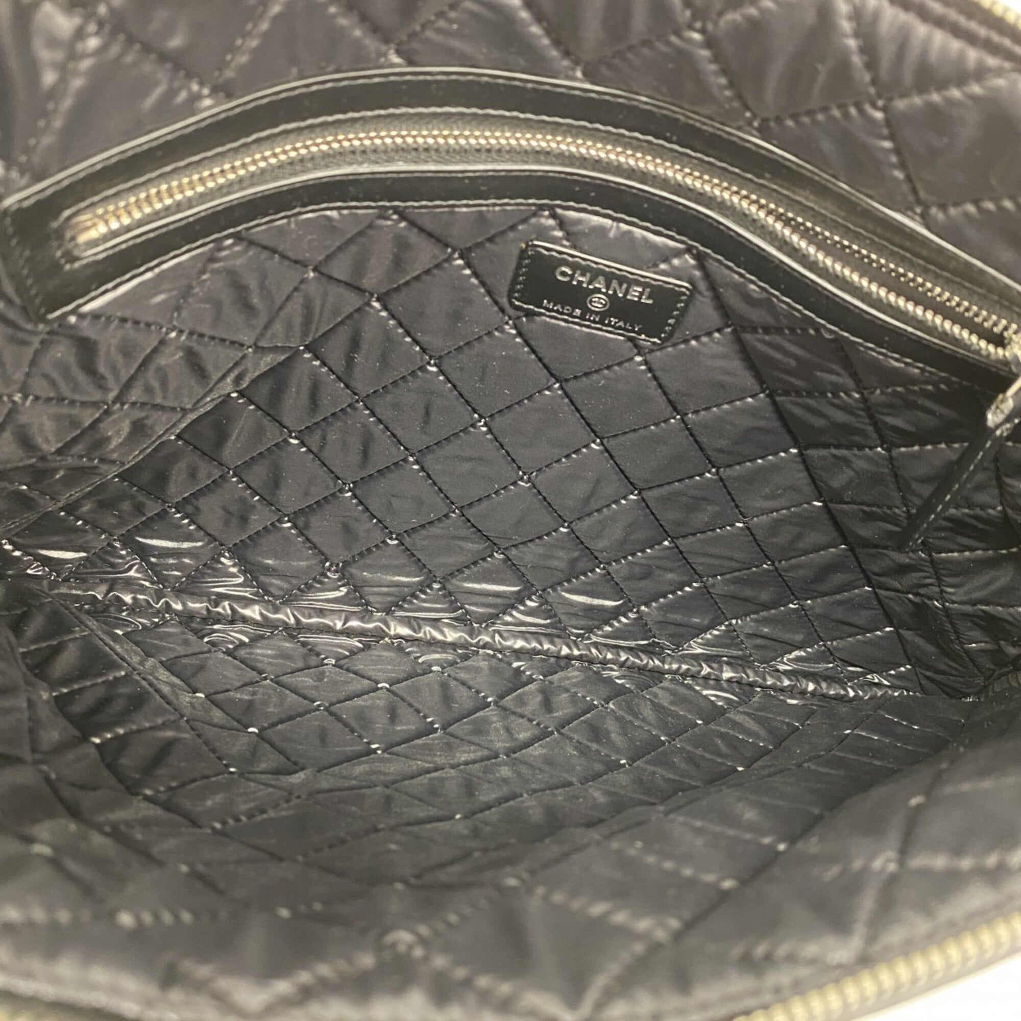 Chanel Black Gray Canvas Clutch Bag (Pre-Owned)