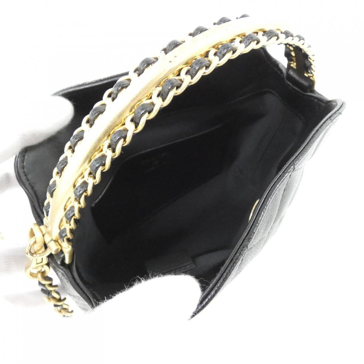 Chanel Black Grained Calfskin Handbag Shoulder Bag (Pre-Owned)
