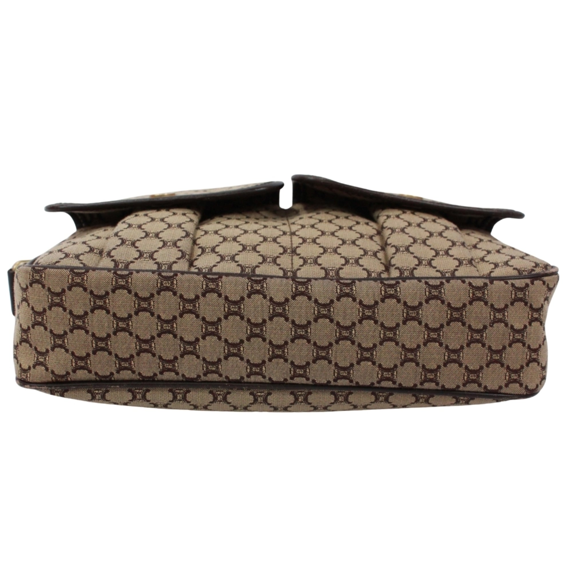 Celine Brown Canvas Leather Shoulder Bag (Pre-Owned)