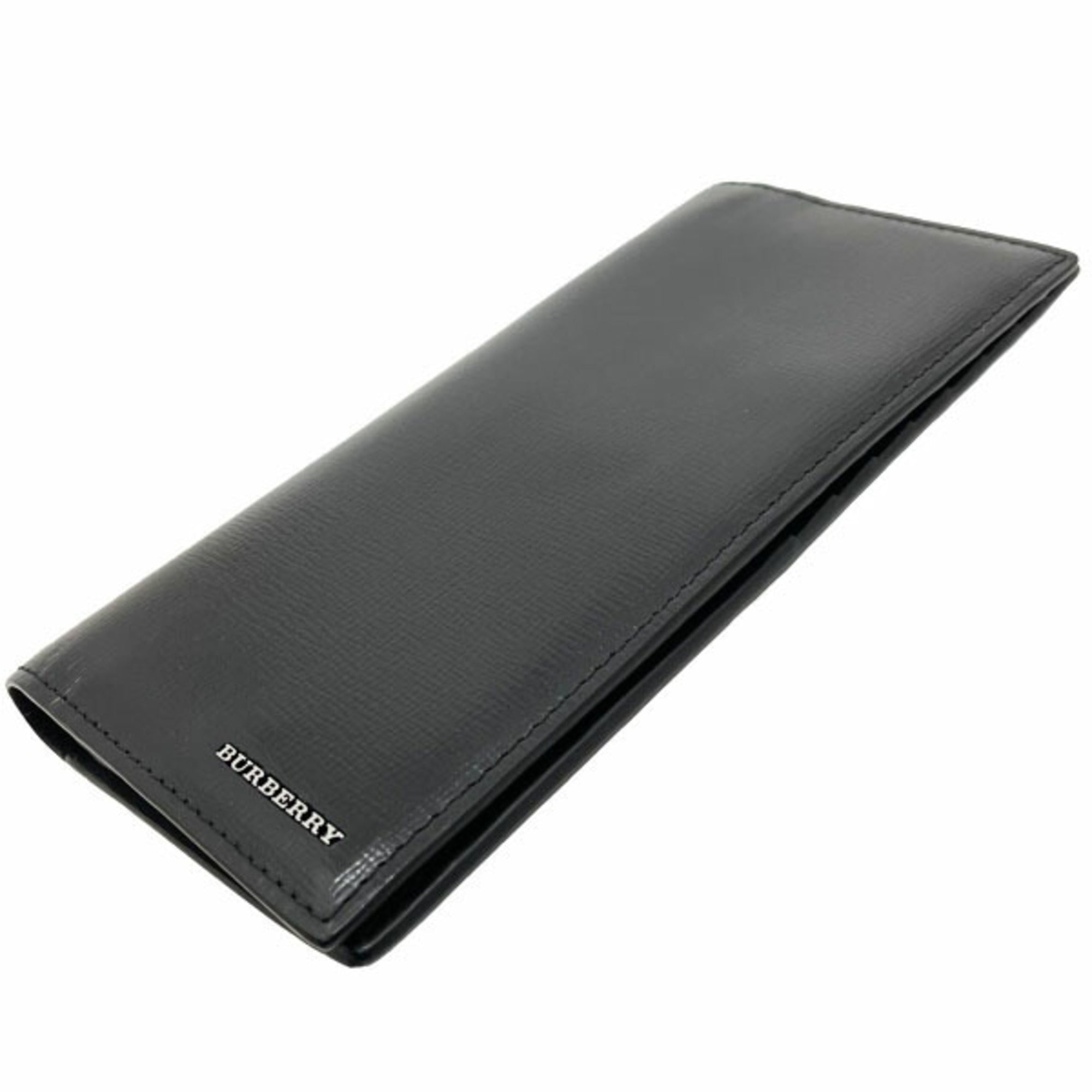 Burberry Black Leather Long Wallet (Bi-Fold) (Pre-Owned)