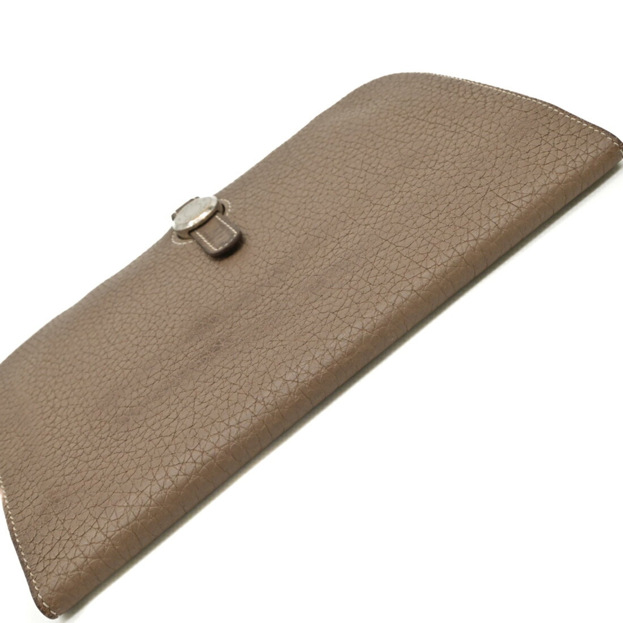 Hermes Dogon Duo Etoupe Gray Grayish Togo Leather Long Wallet (Bi-Fold) (Pre-Owned)