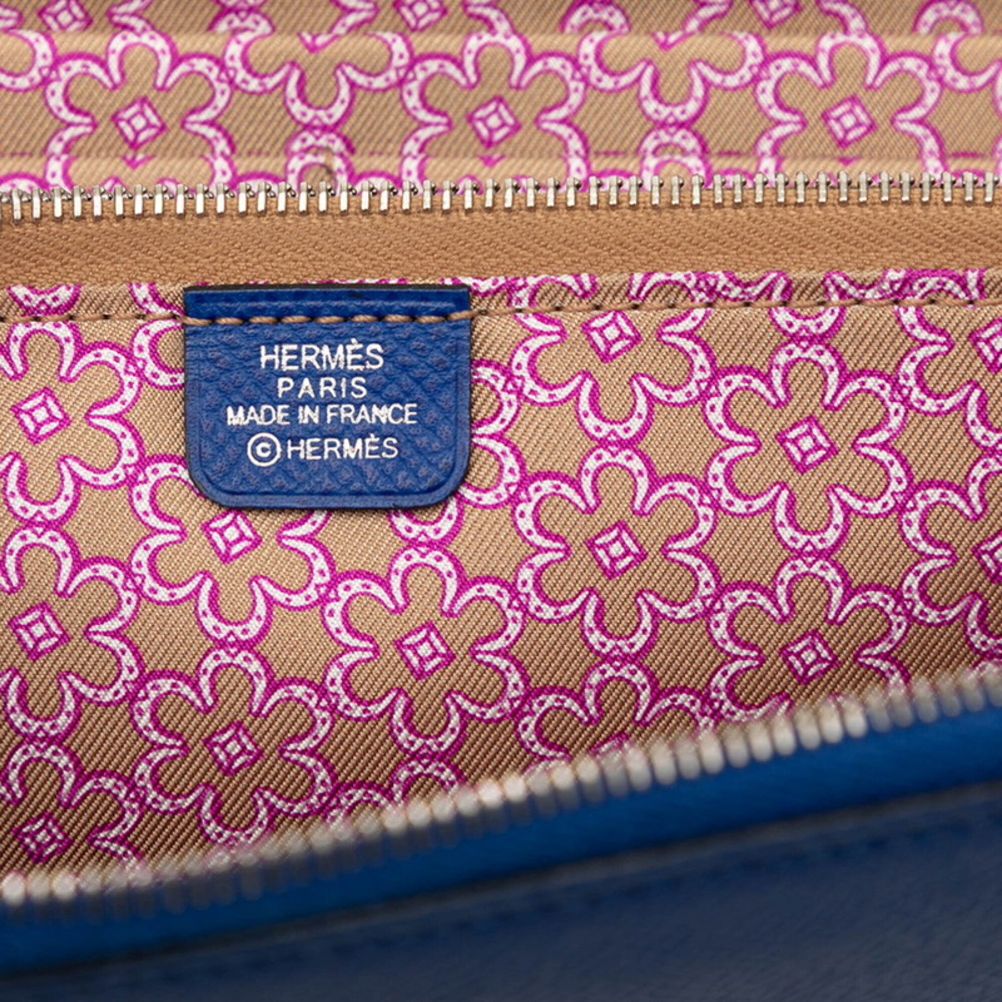 Hermes Blue Epsom Leather Long Wallet (Bi-Fold) (Pre-Owned)