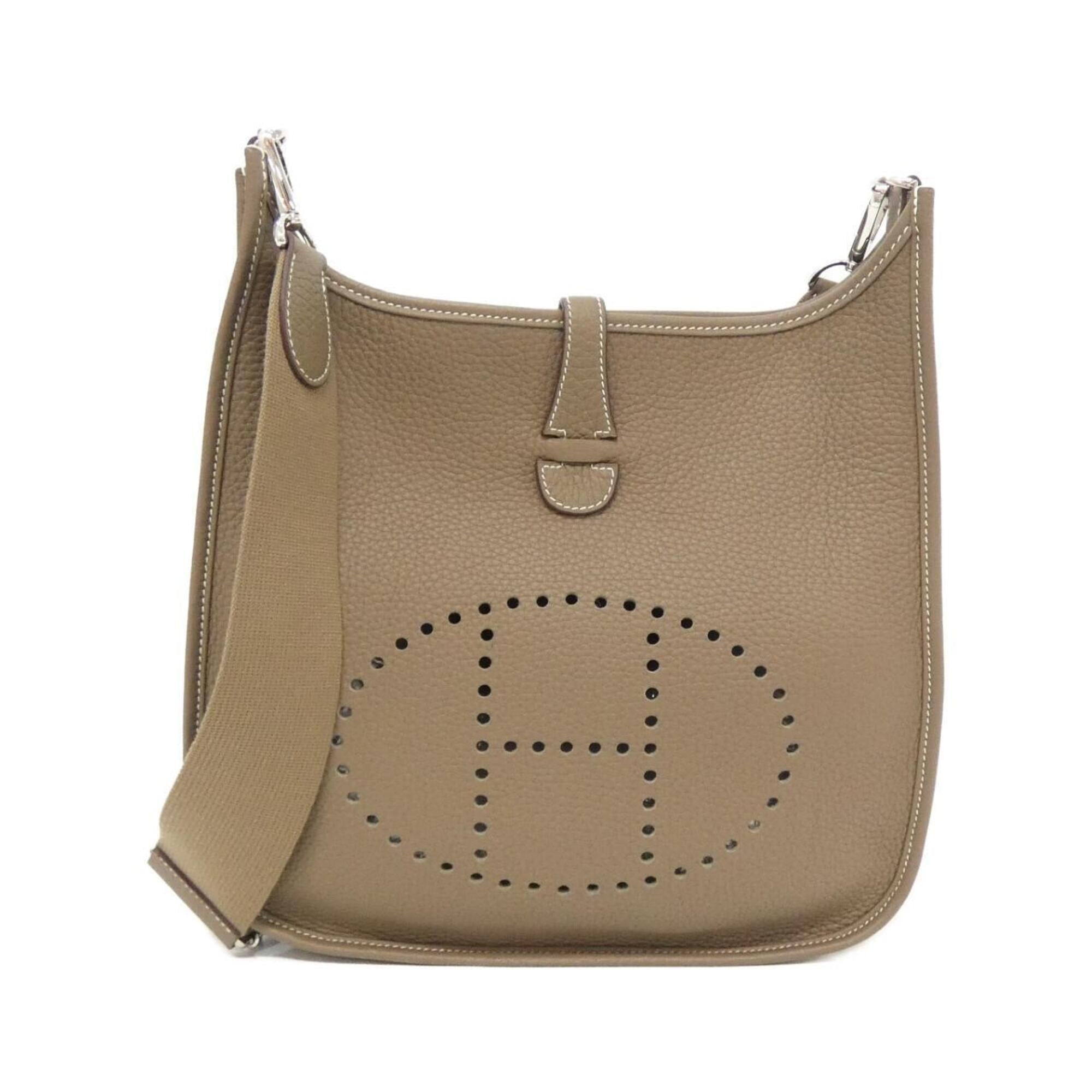 Hermes Etoupe Gray Taurillon Clemence Leather Shoulder Bag (Pre-Owned)