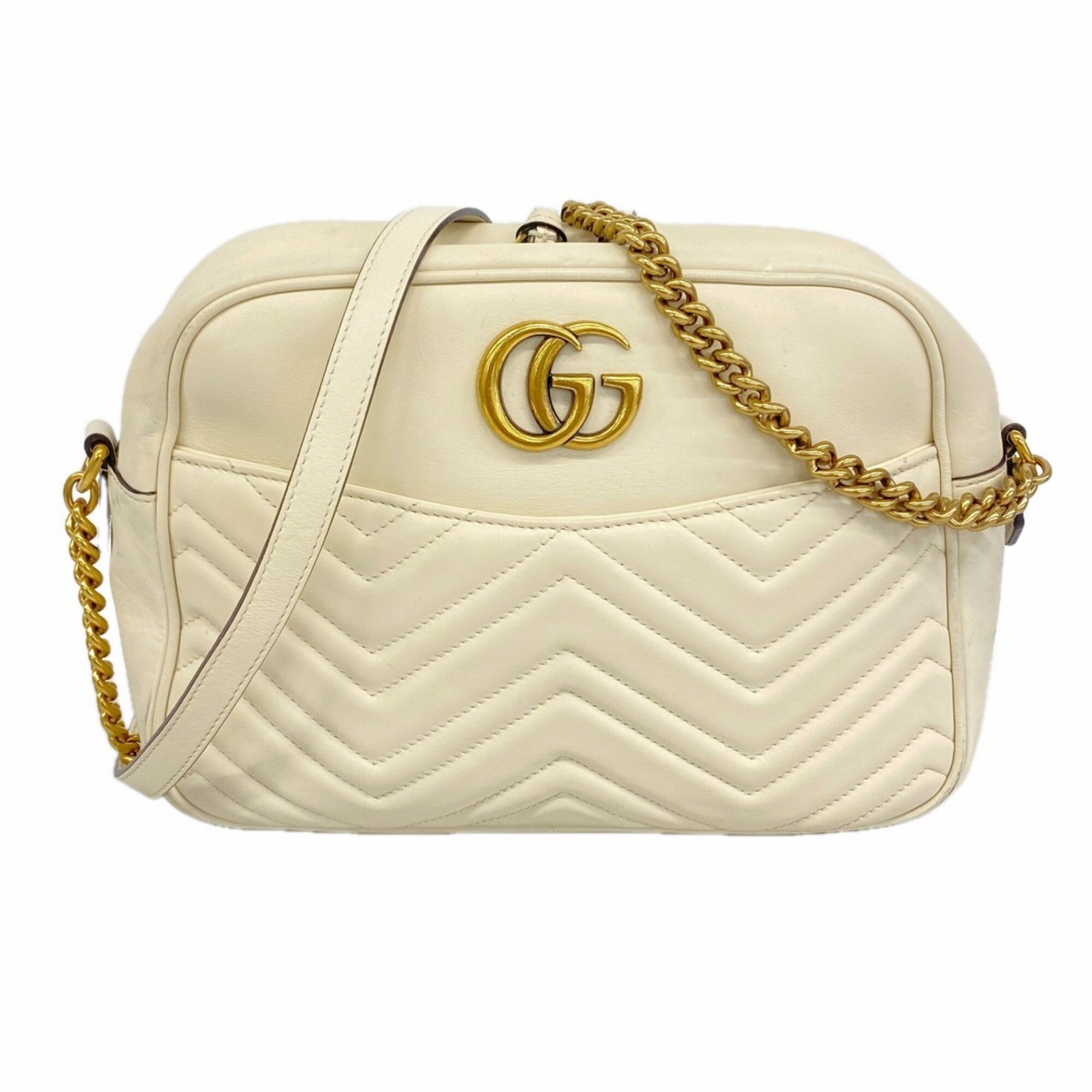 Gucci White Leather Shoulder Bag (Pre-Owned)