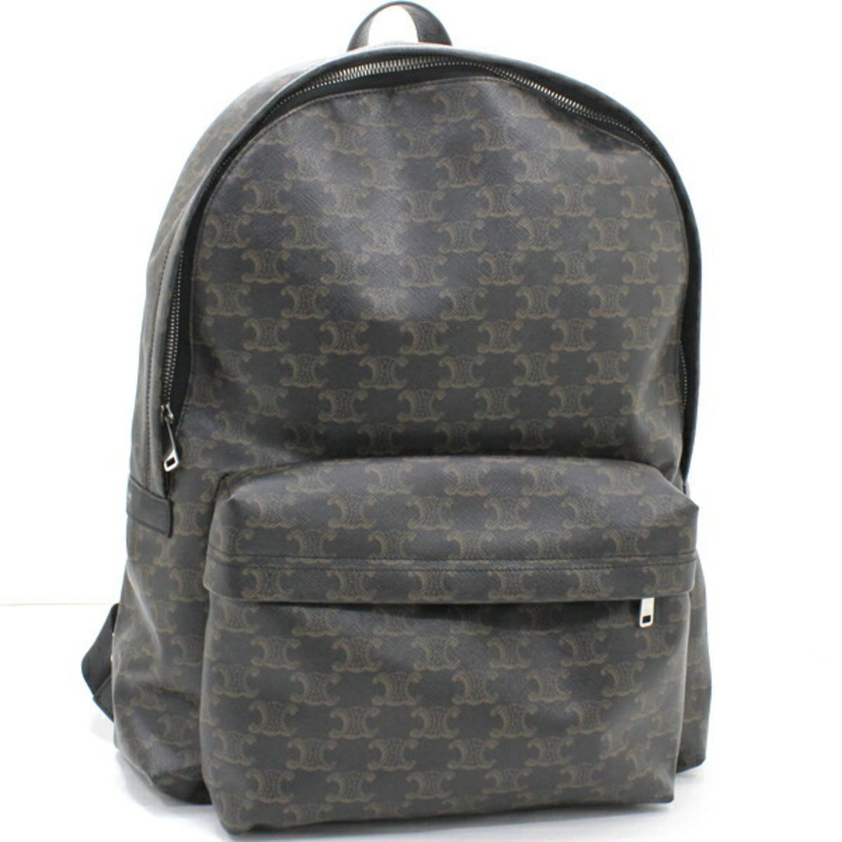 Celine Black Brown Canvas Leather Backpack (Pre-Owned)