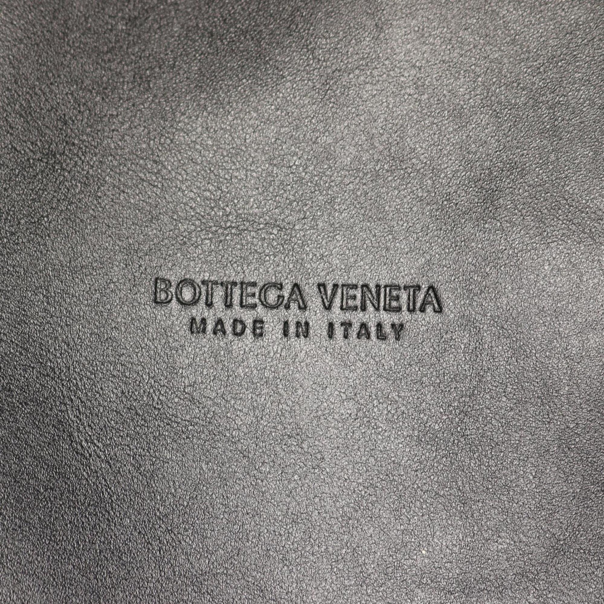 Bottega Veneta Black Khaki White Canvas Suede Leather Handbag Tote Bag (Pre-Owned)