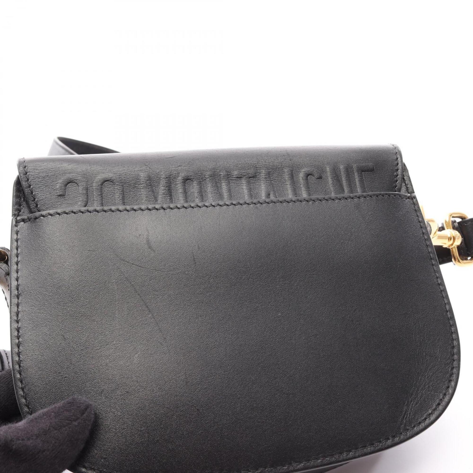 Christian Dior Black Leather Handbag Shoulder Bag (Pre-Owned)