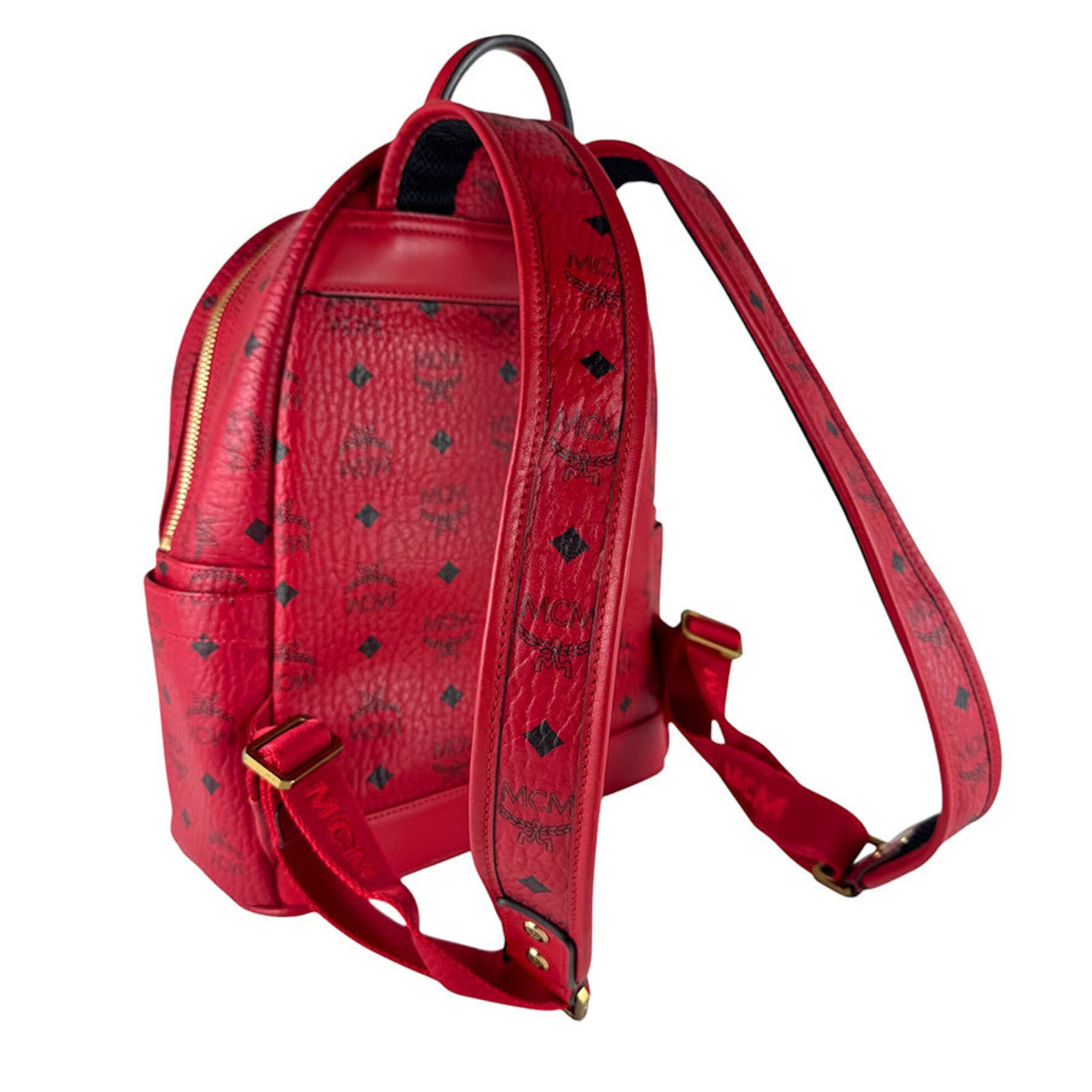 Mcm Red Color Leather Backpack (Pre-Owned)