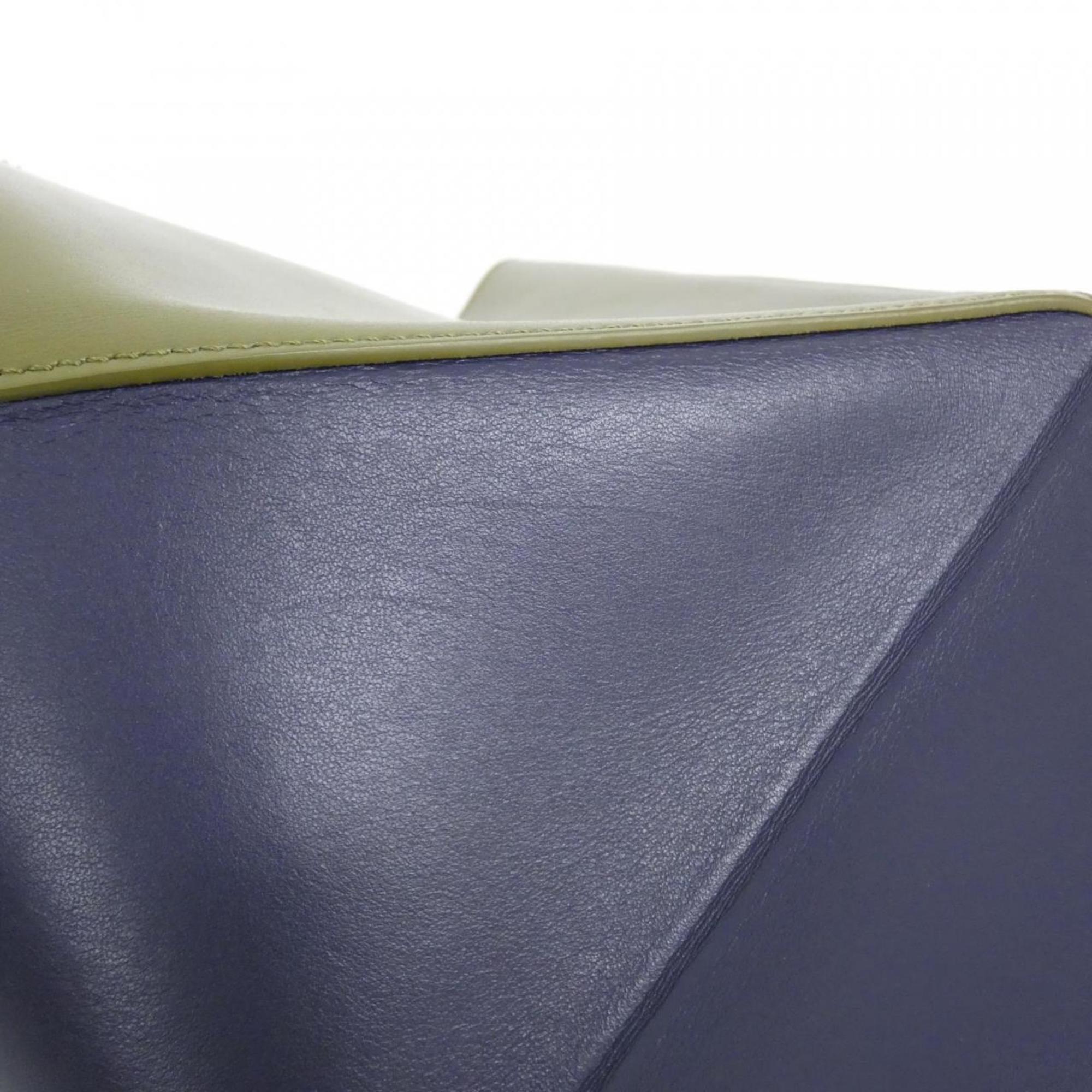 Loewe Blue Olive Leather Handbag (Pre-Owned)