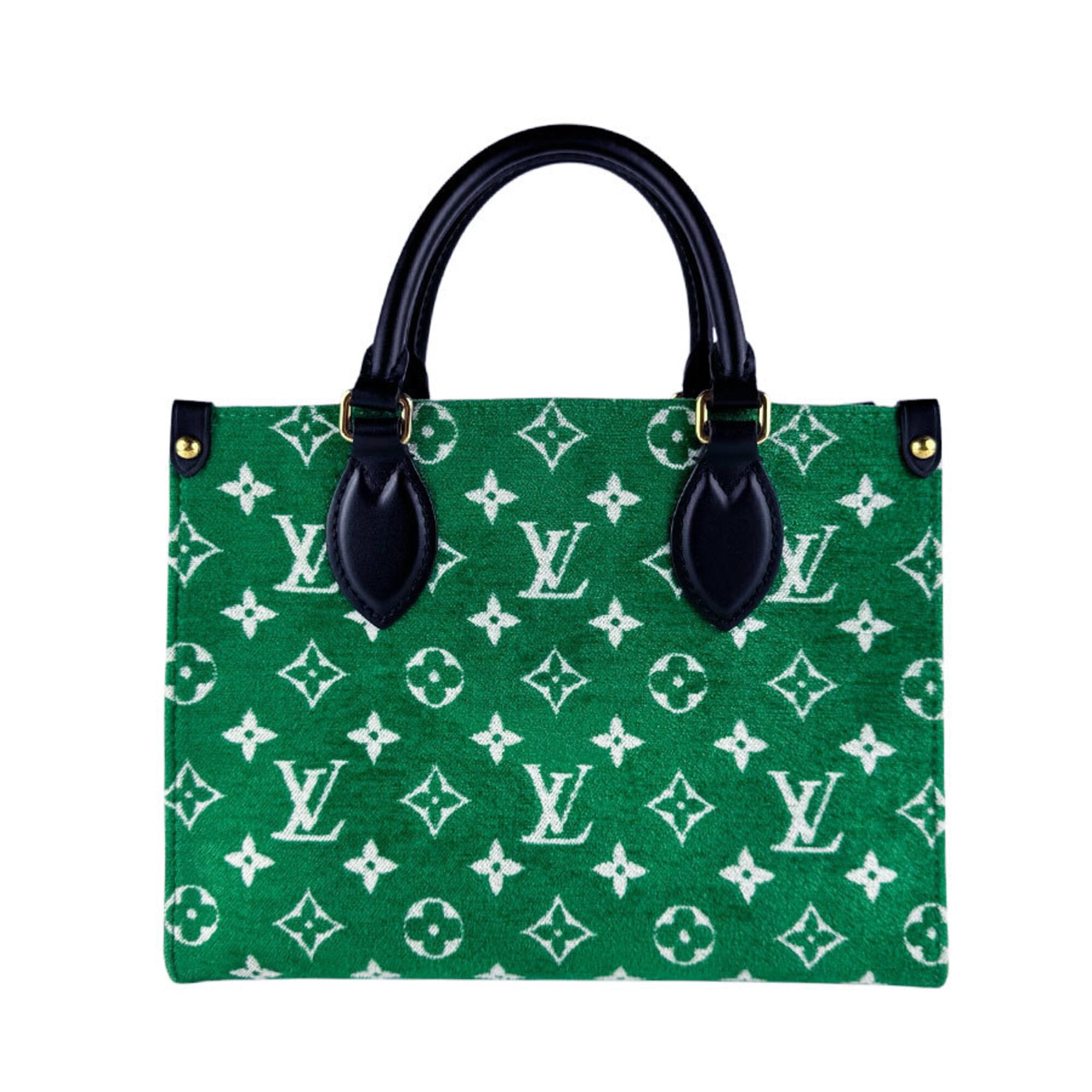 Louis Vuitton Black Green Jacquard Handbag Shoulder Bag (Pre-Owned)