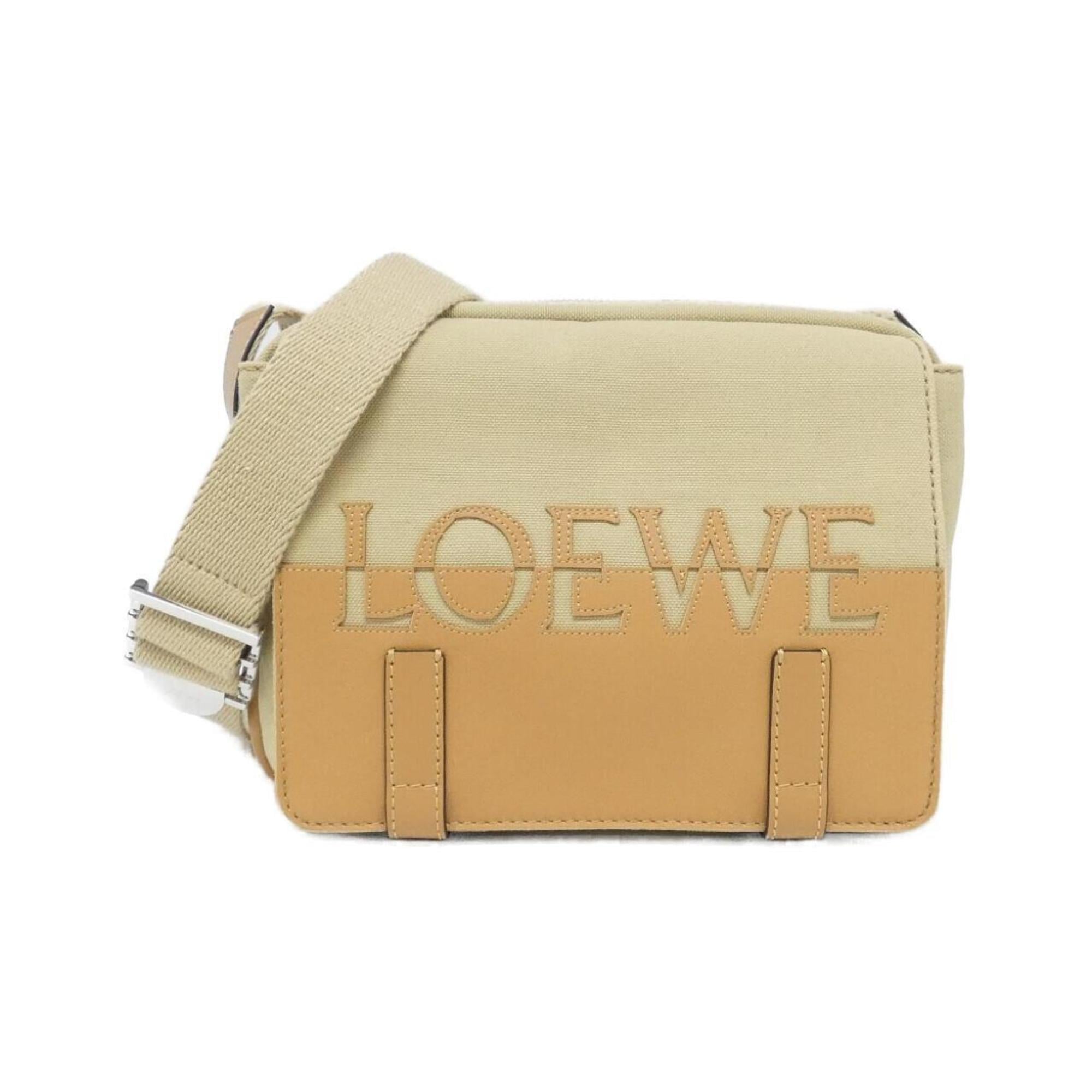 Loewe Beige Canvas Leather Shoulder Bag (Pre-Owned)