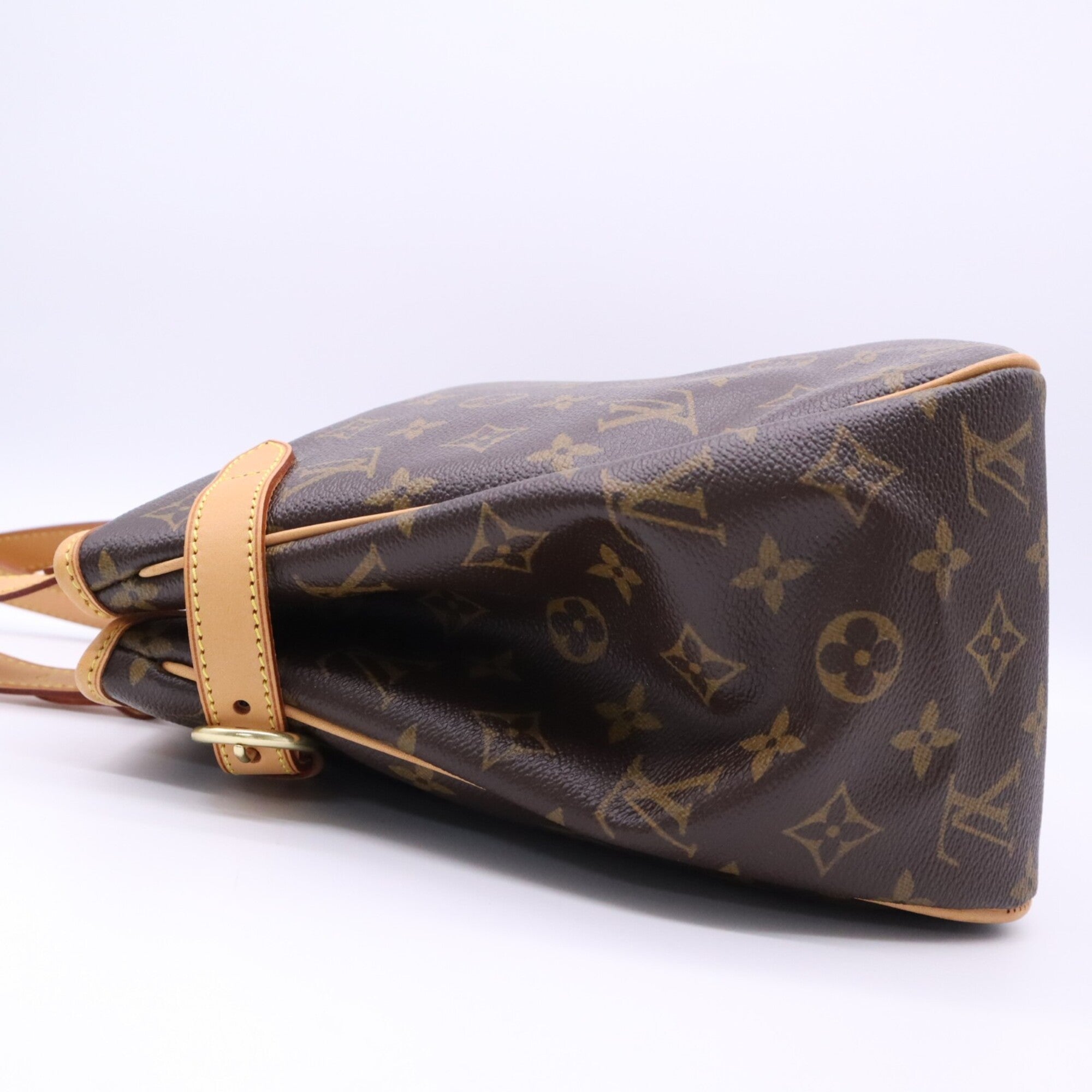Louis Vuitton Monogram Beige Brown Coated Canvas Leather Handbag (Pre-Owned)