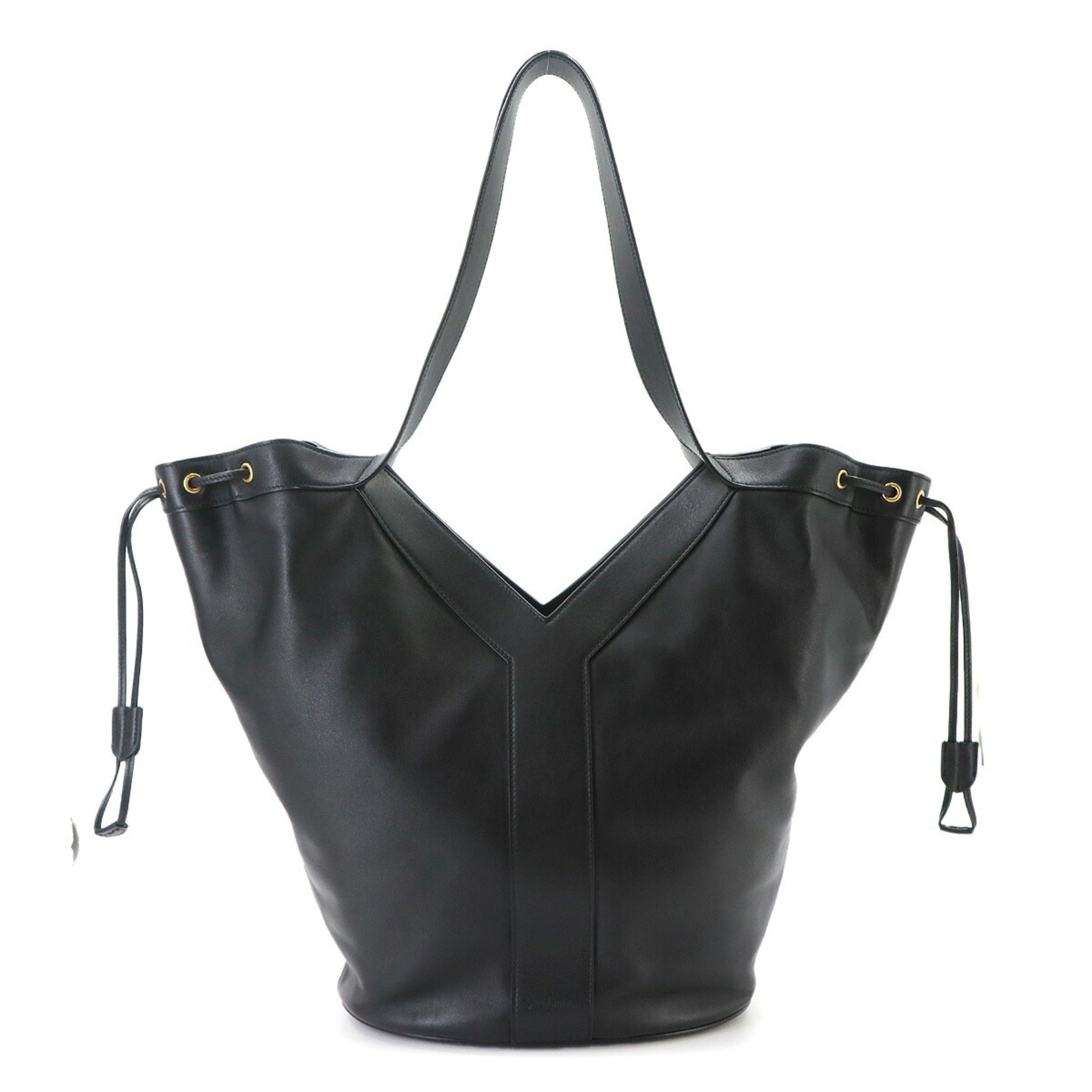 Saint Laurent Black Leather Handbag Tote Bag (Pre-Owned)