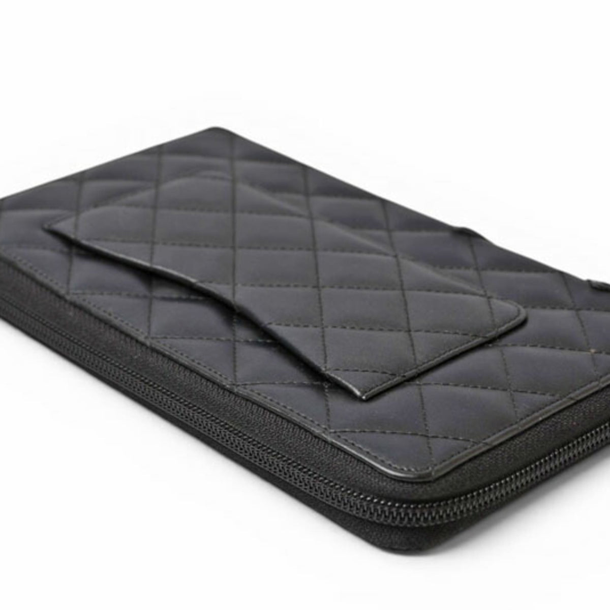 Chanel Black Leather Long Wallet (Bi-Fold) (Pre-Owned)