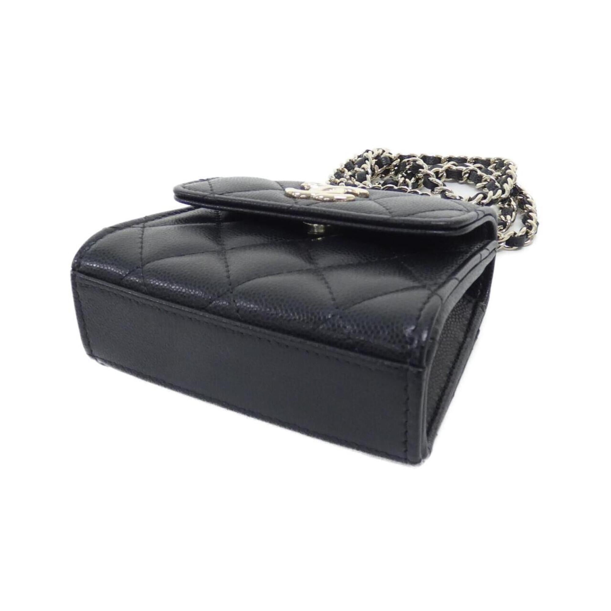 Chanel Black Grained Calfskin Handbag Shoulder Bag (Pre-Owned)