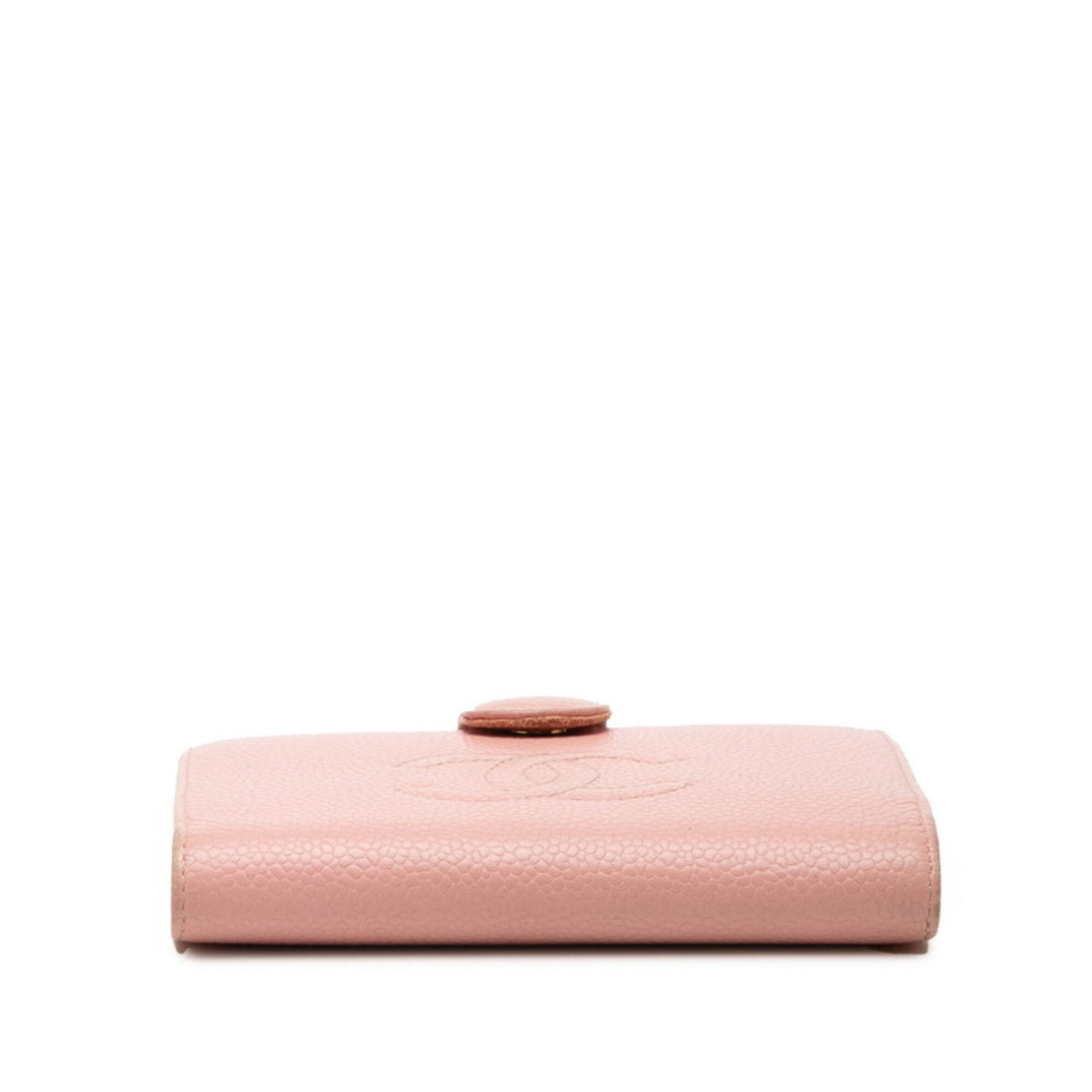 Chanel Pink Grained Calfskin Wallet (Bi-Fold) (Pre-Owned)