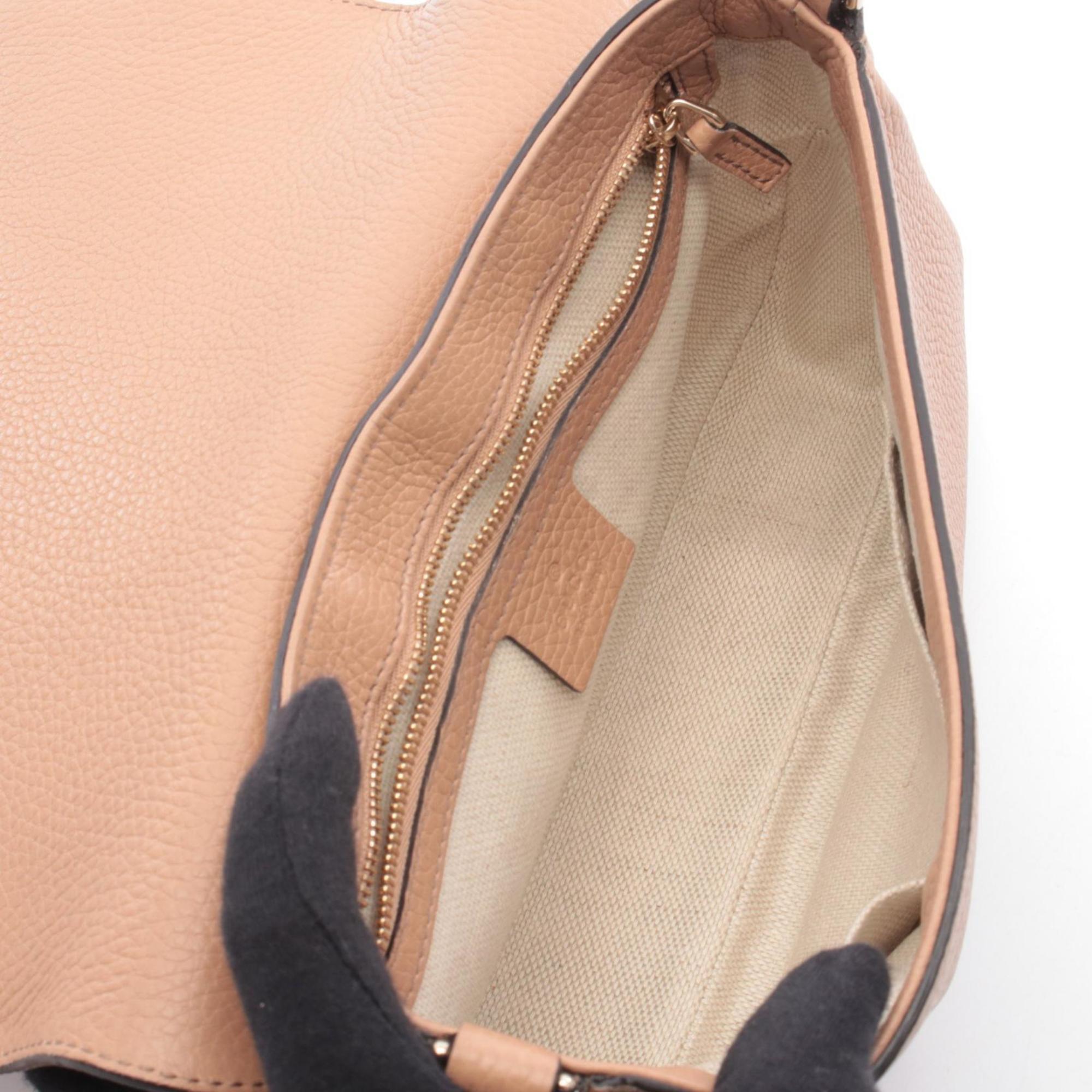 Gucci Pink Leather Handbag Shoulder Bag (Pre-Owned)
