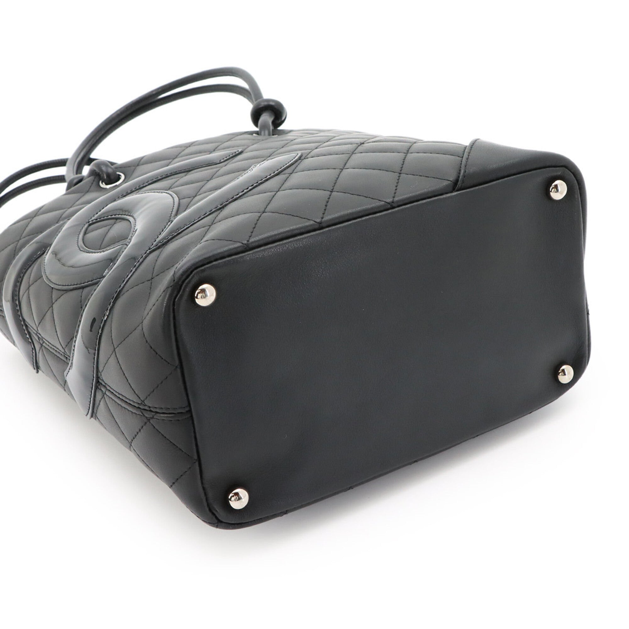 Chanel Black Leather Handbag Tote Bag (Pre-Owned)