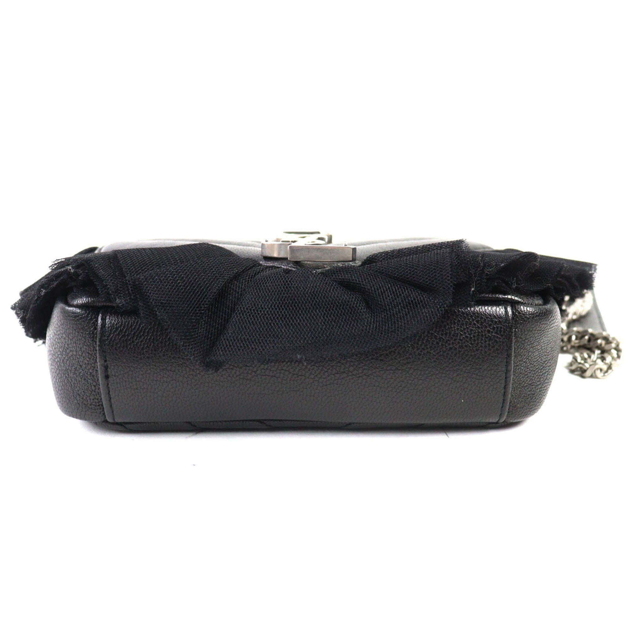 Saint Laurent Black Leather Shoulder Bag (Pre-Owned)