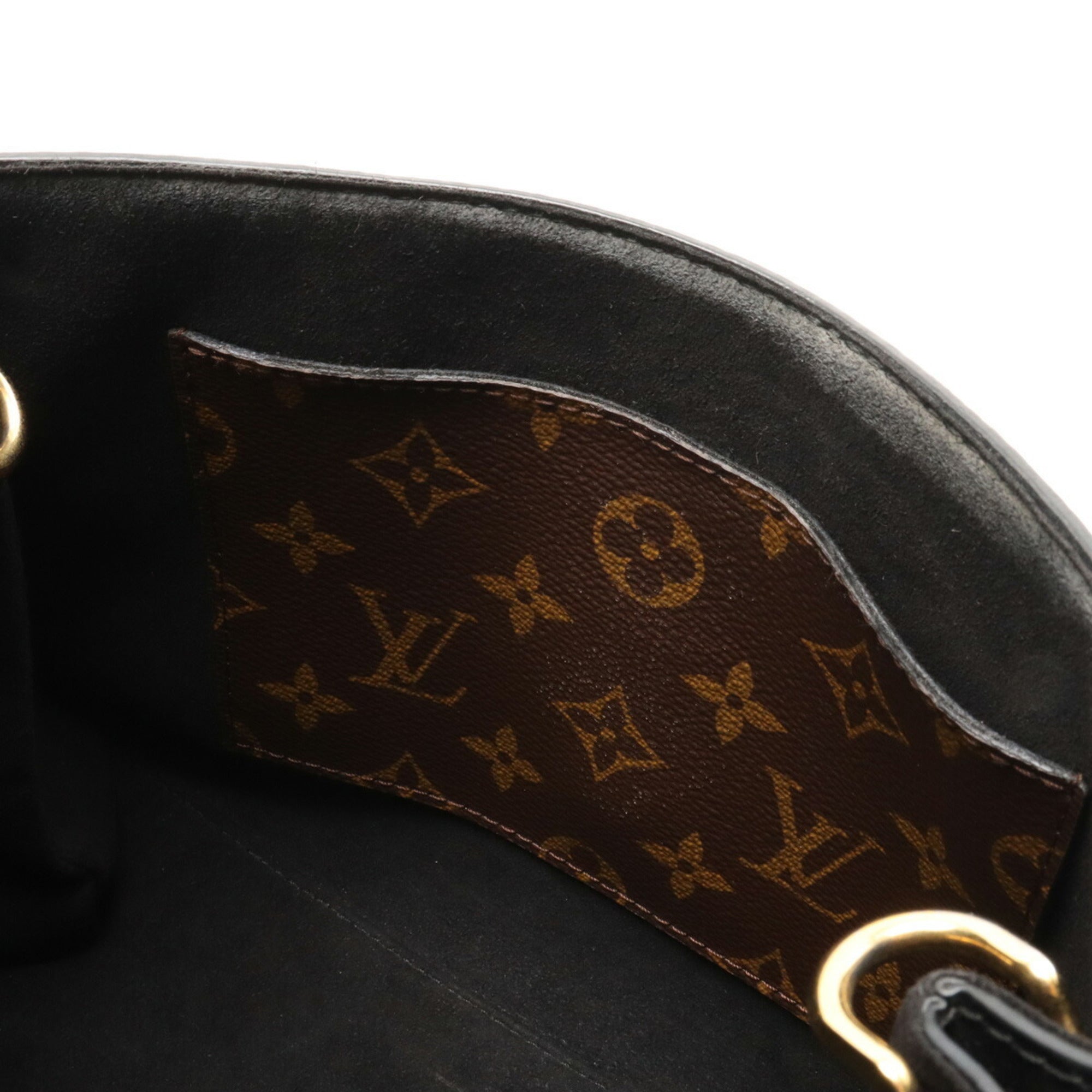 Louis Vuitton Noir Monogram Leather Handbag Shoulder Bag (Pre-Owned)