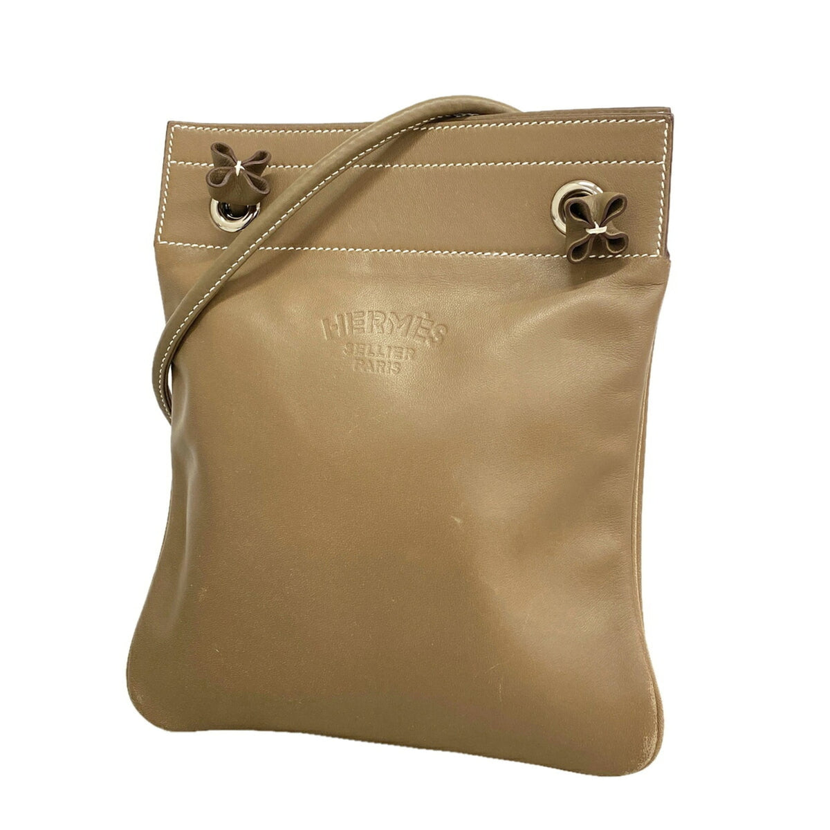 Hermes Etoupe Gray Swift Leather Shoulder Bag (Pre-Owned)
