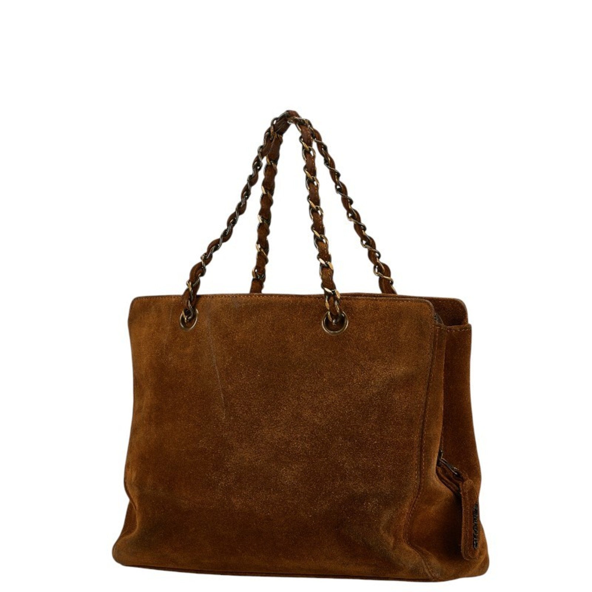 Chanel Brown Suede Tote Bag (Pre-Owned)