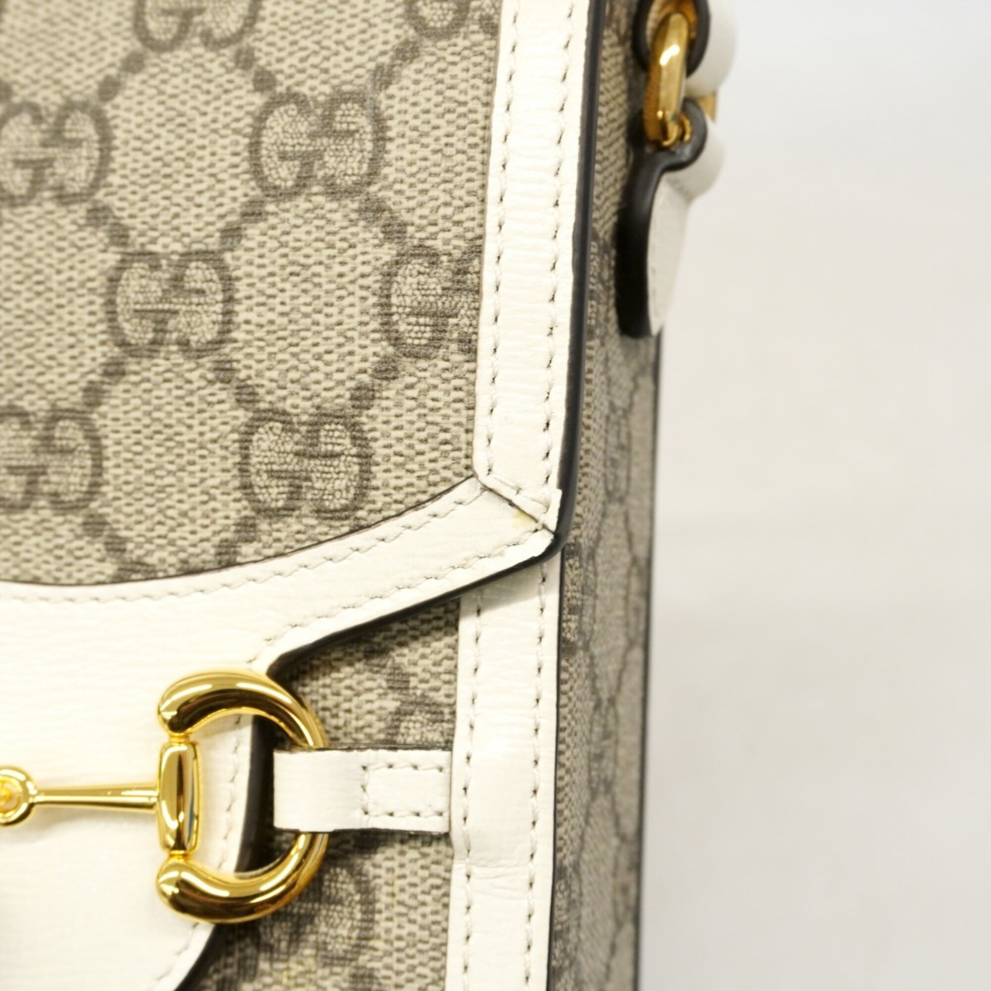 Gucci Brown White Pvc Shoulder Bag (Pre-Owned)