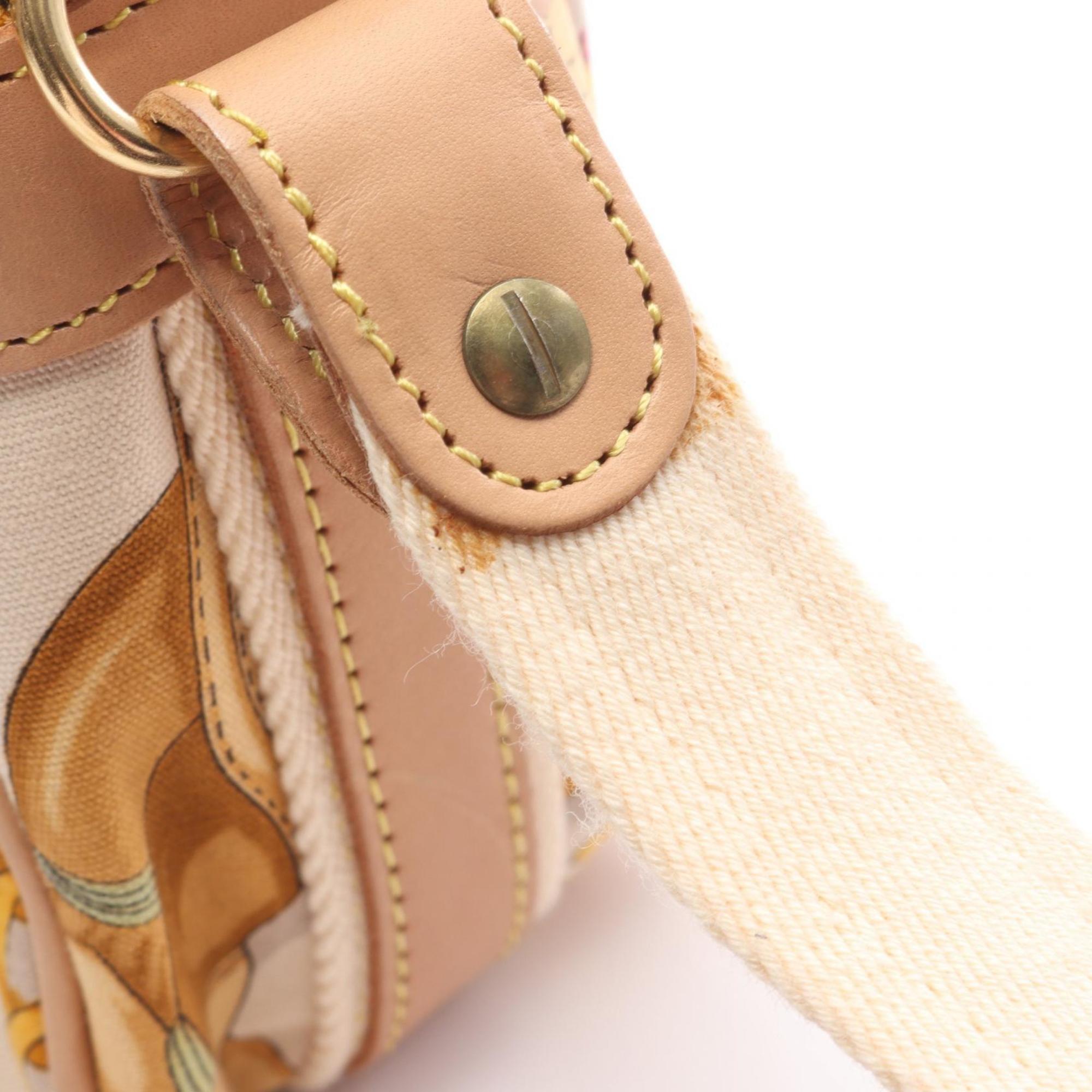 Loewe Multi-Color White Canvas Leather Shoulder Bag (Pre-Owned)