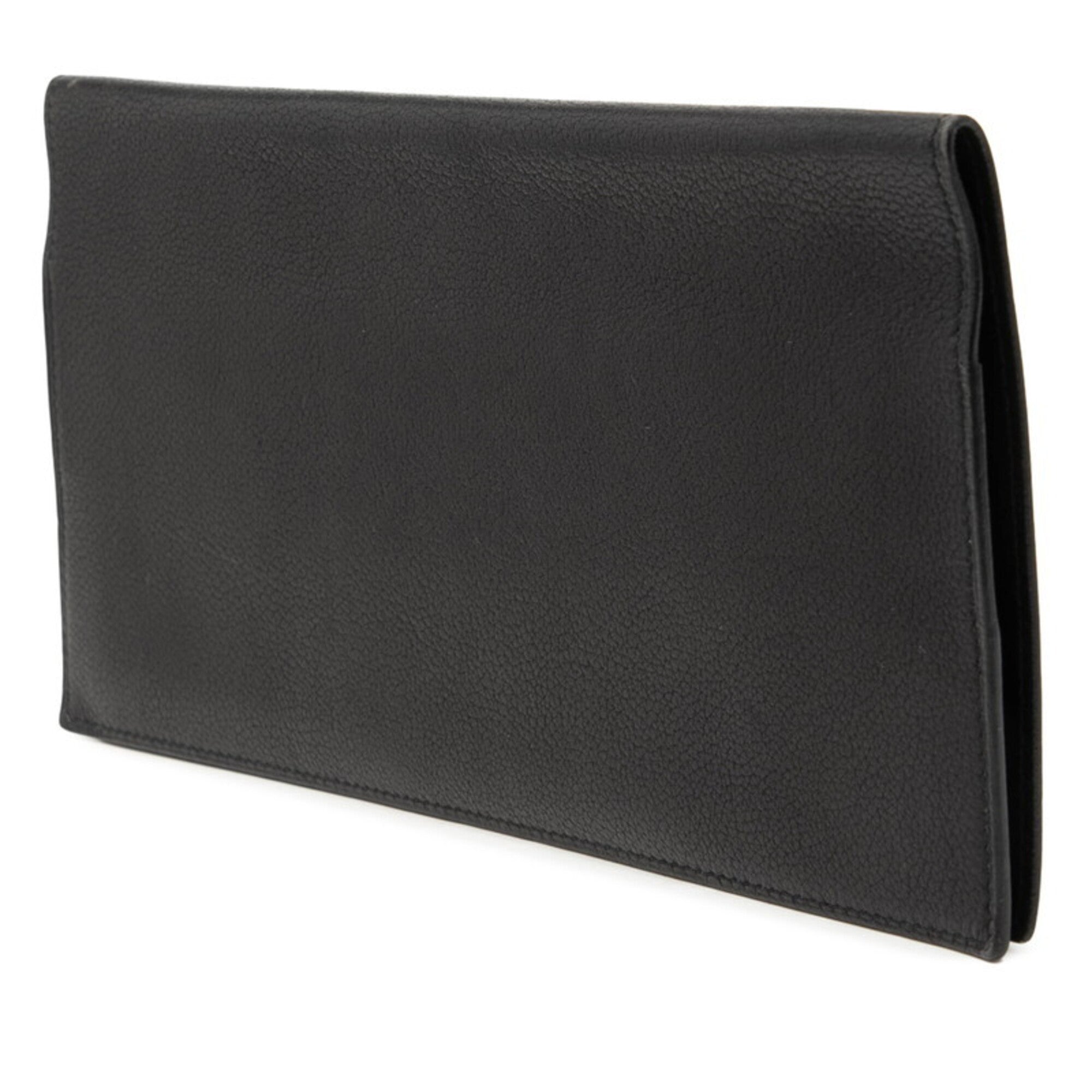 Hermes Black Leather Long Wallet (Bi-Fold) (Pre-Owned)