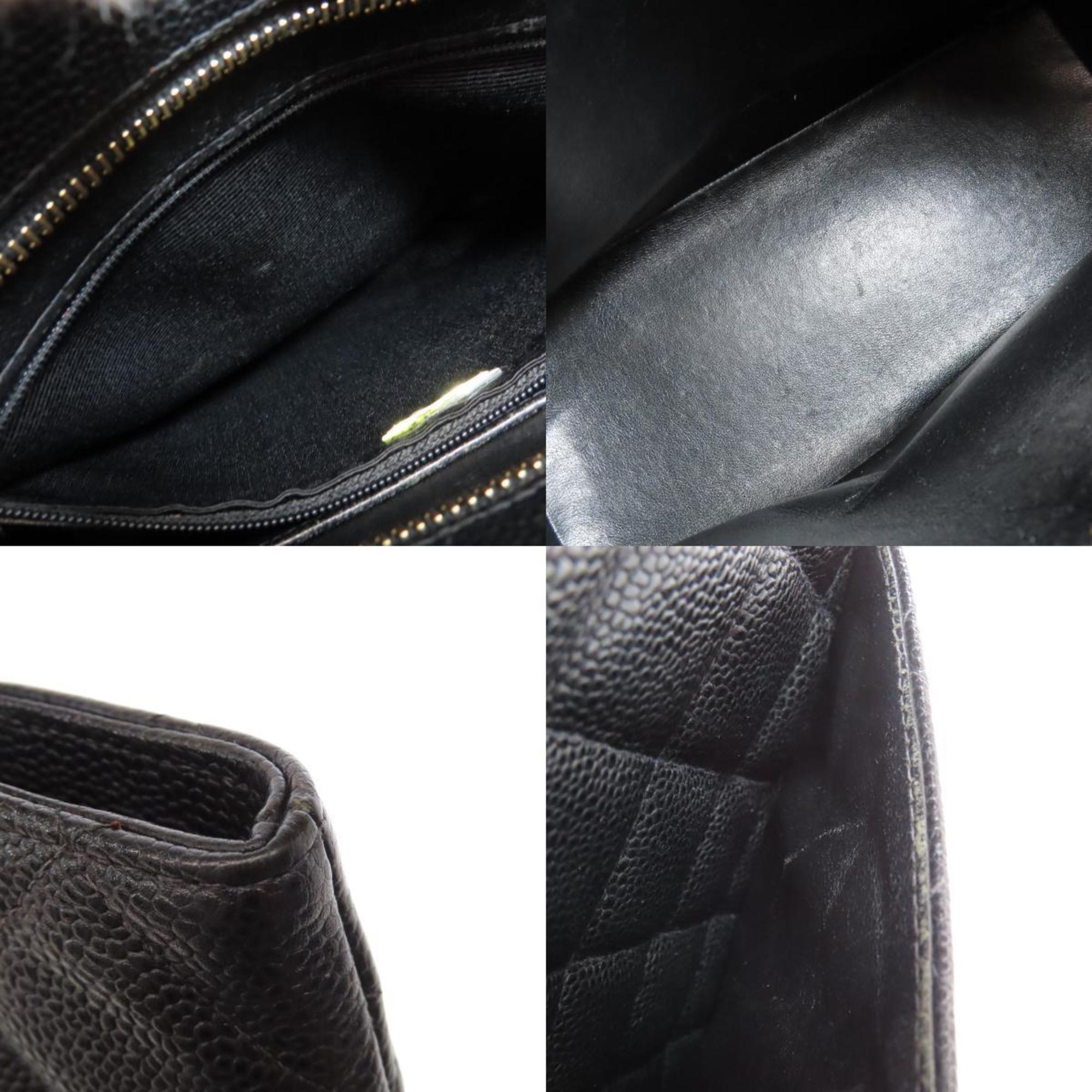 Chanel Black Caviar Leather Tote Bag (Pre-Owned)
