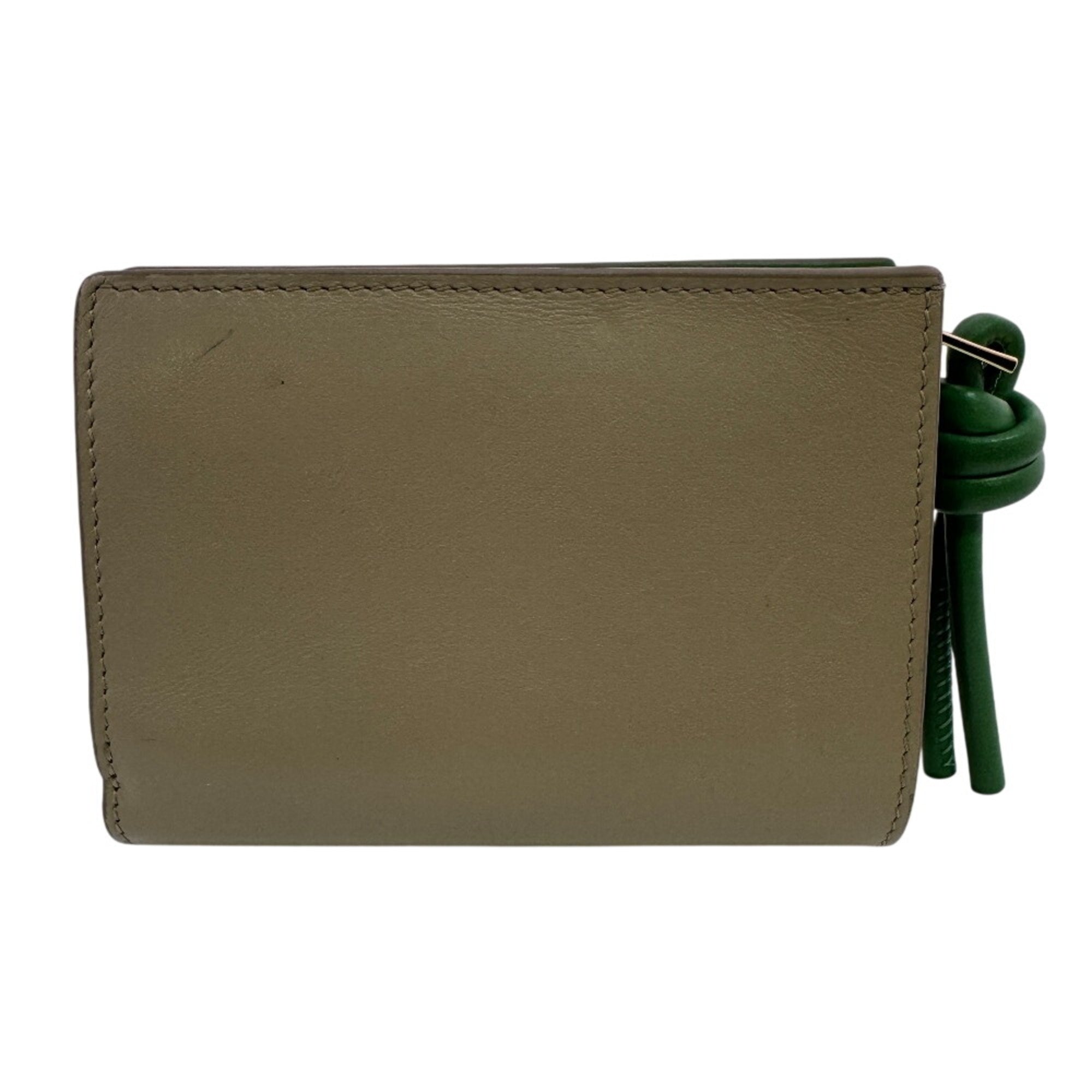 Loewe Beige Green Leather Wallet (Bi-Fold) (Pre-Owned)
