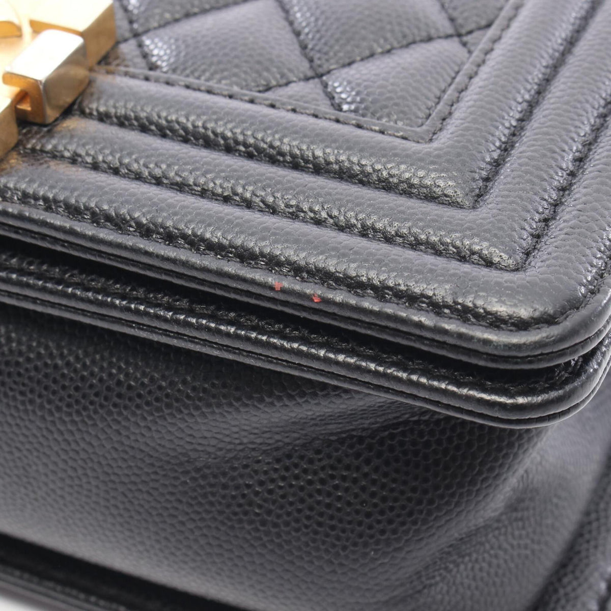 Chanel Black Grained Calfskin Handbag Shoulder Bag (Pre-Owned)