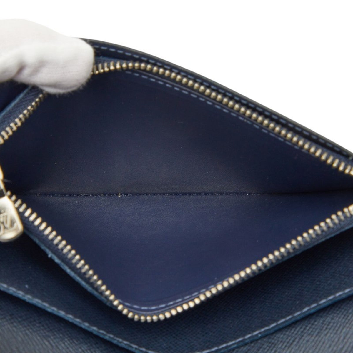 Louis Vuitton Blue Navy Blue Leather Long Bill Wallet (Bi-Fold) (Pre-Owned)